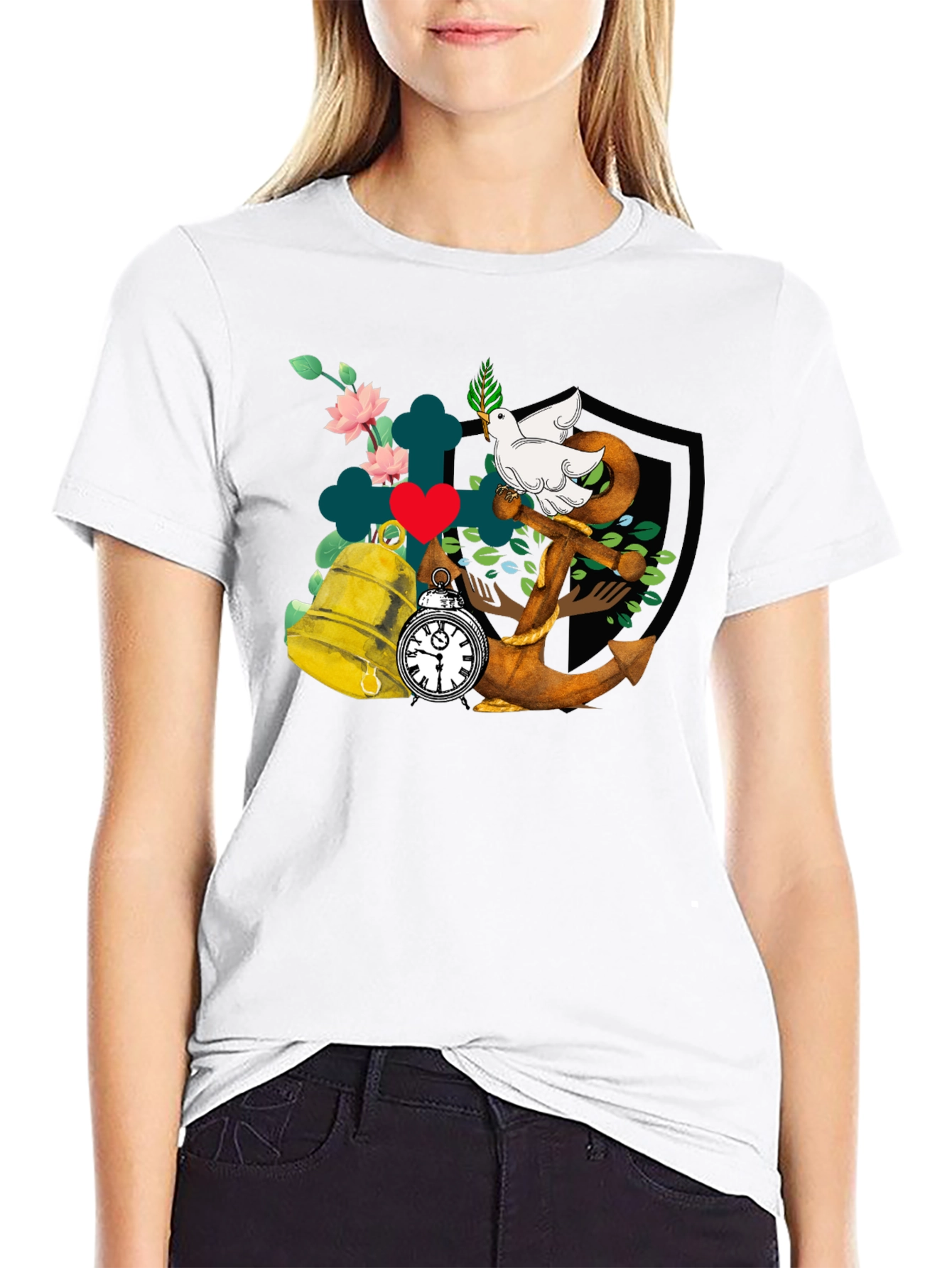 Dove Anchor Bell T-Shirt