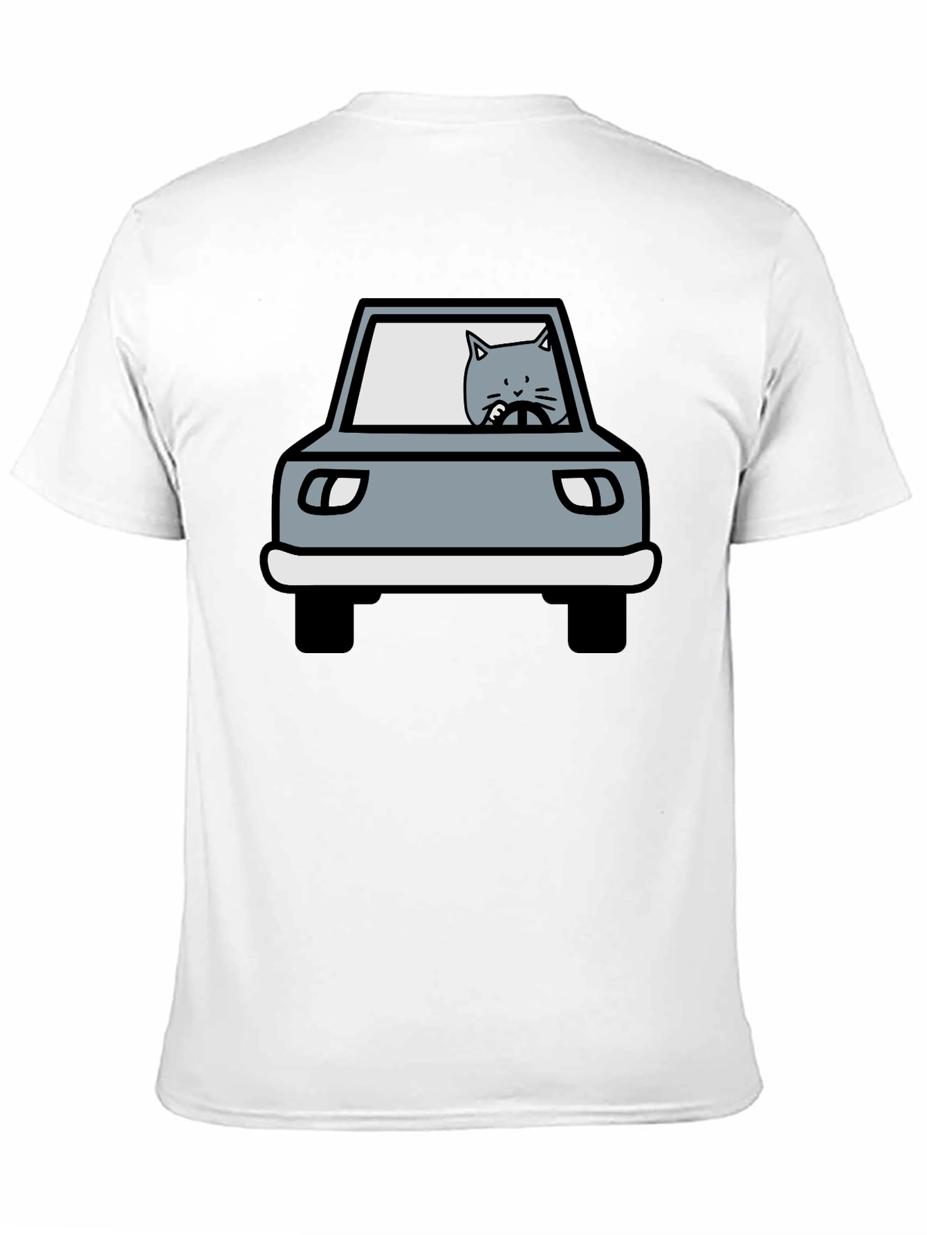 Cat Driving Car Graphic T-Shirt