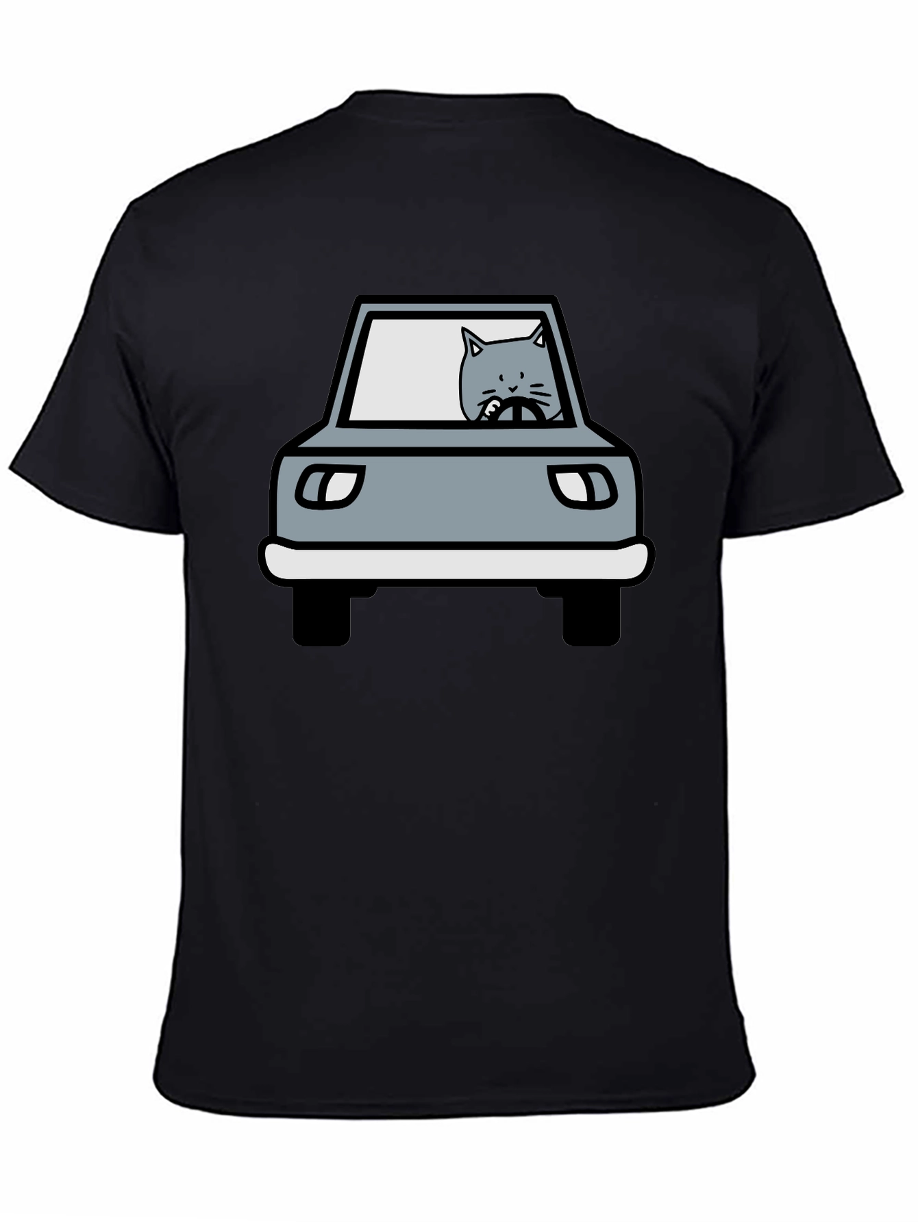Cat Driving Car Graphic T-Shirt