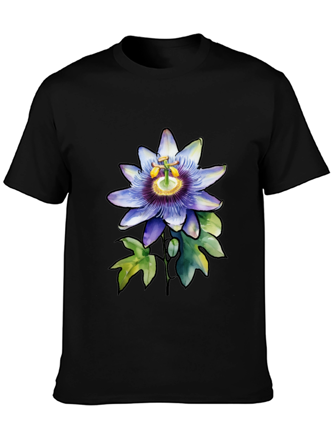 Floral Print Tee - Black