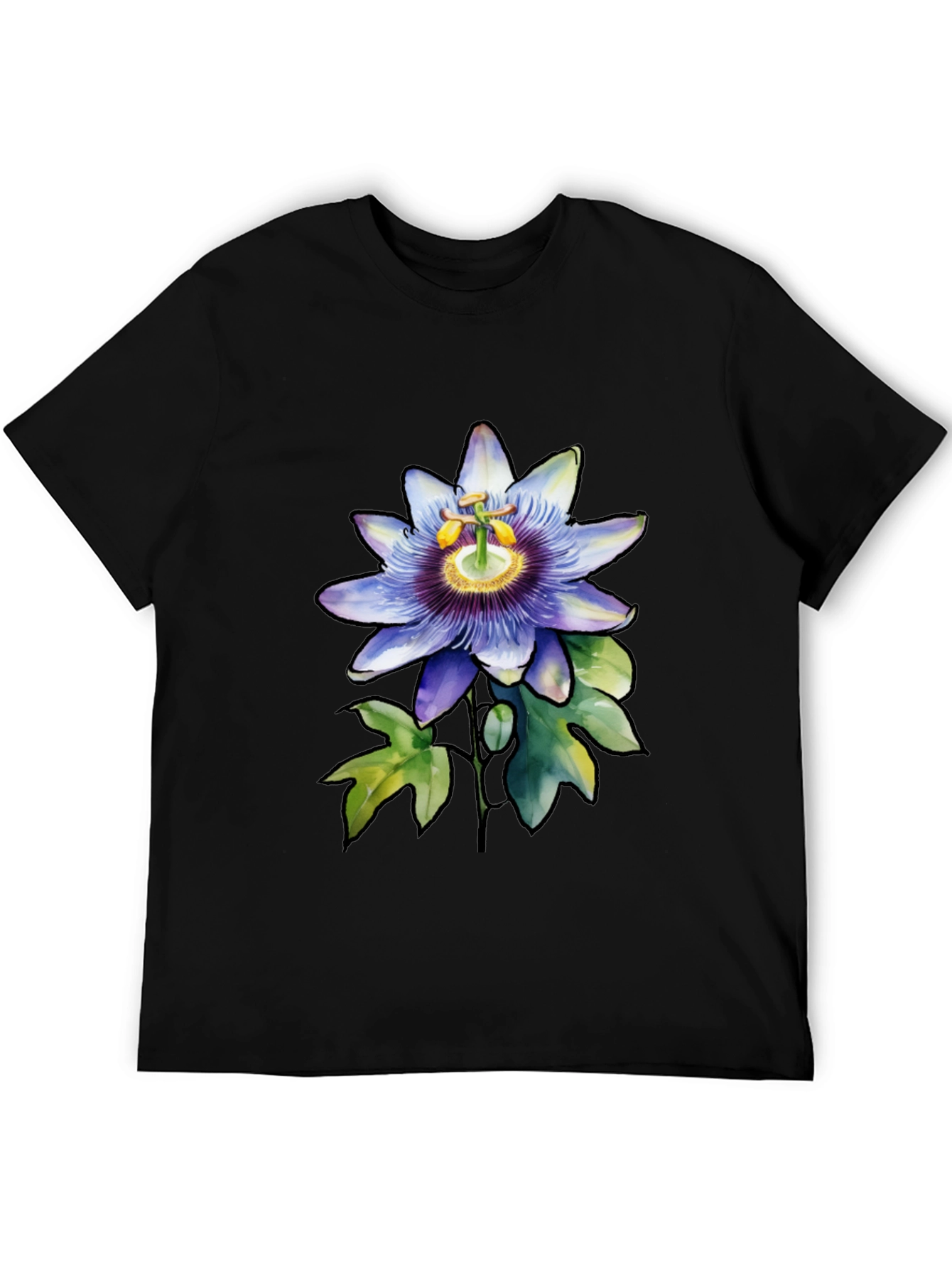 Floral Print Tee - Black