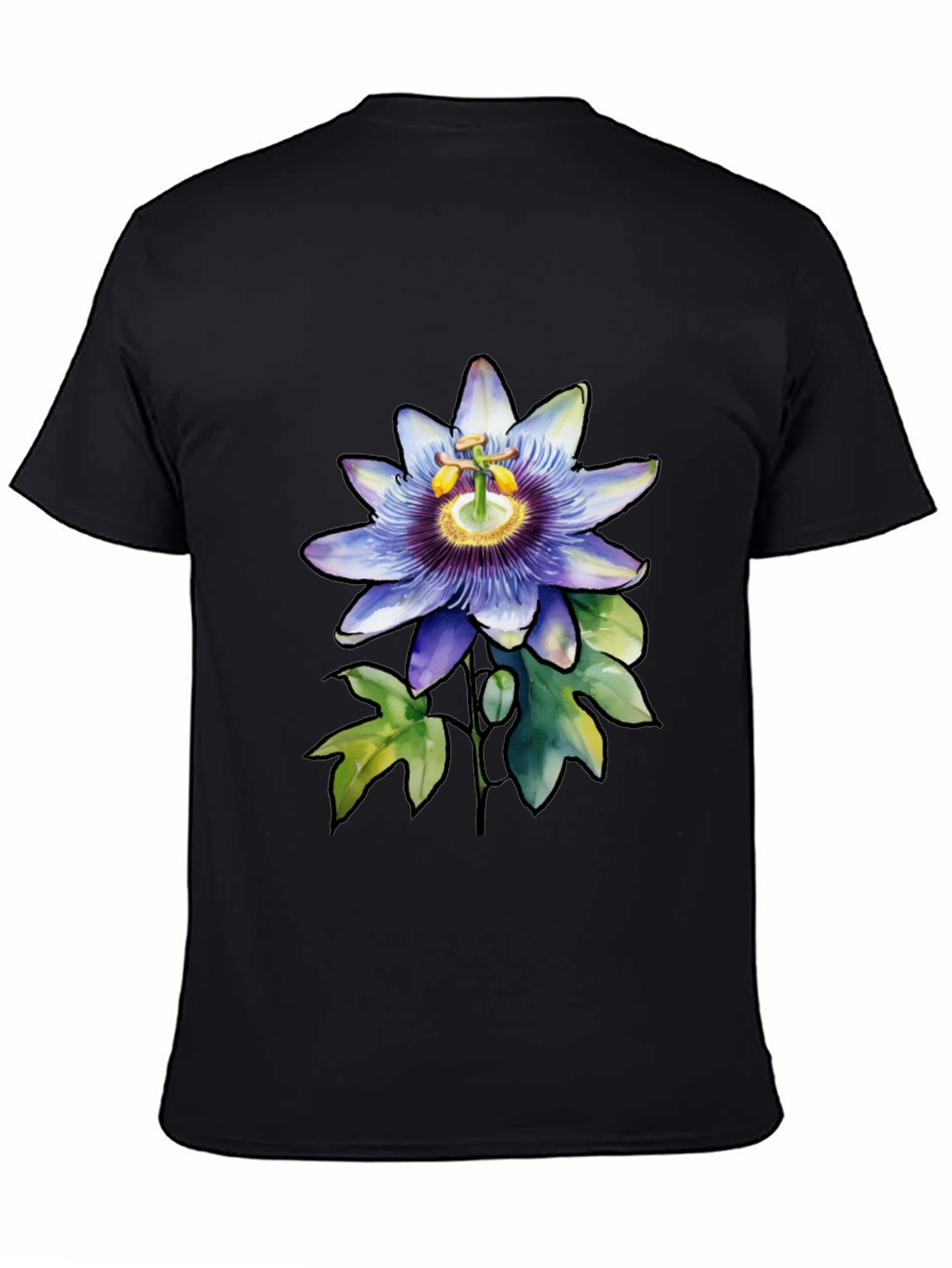 Floral Print Tee - Black