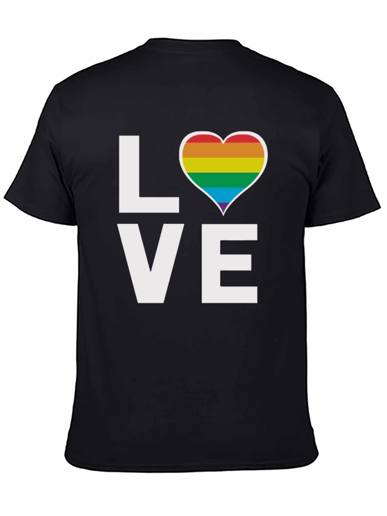 Pride LOVE T-Shirt - Rainbow Heart Design