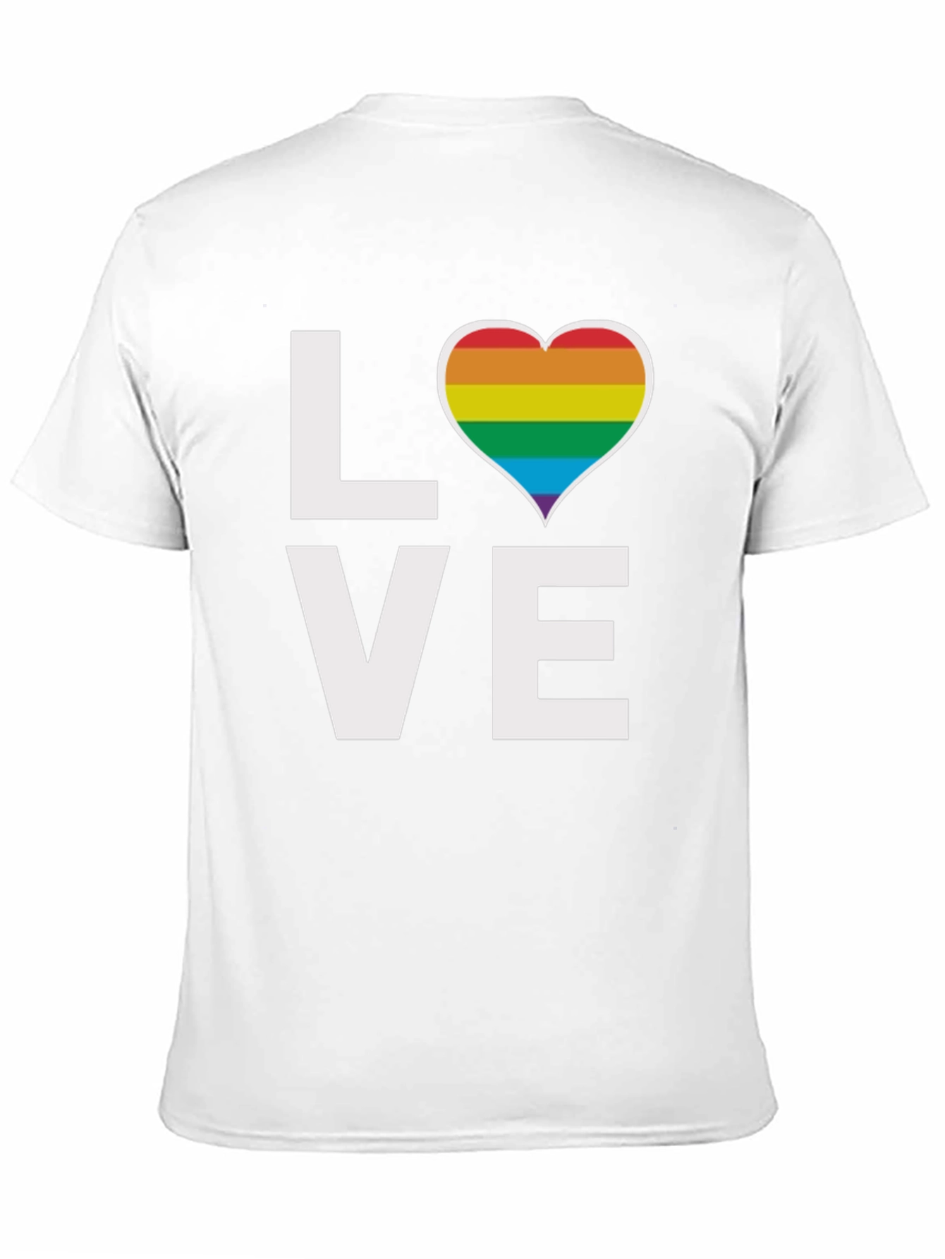 Pride LOVE T-Shirt - Rainbow Heart Design