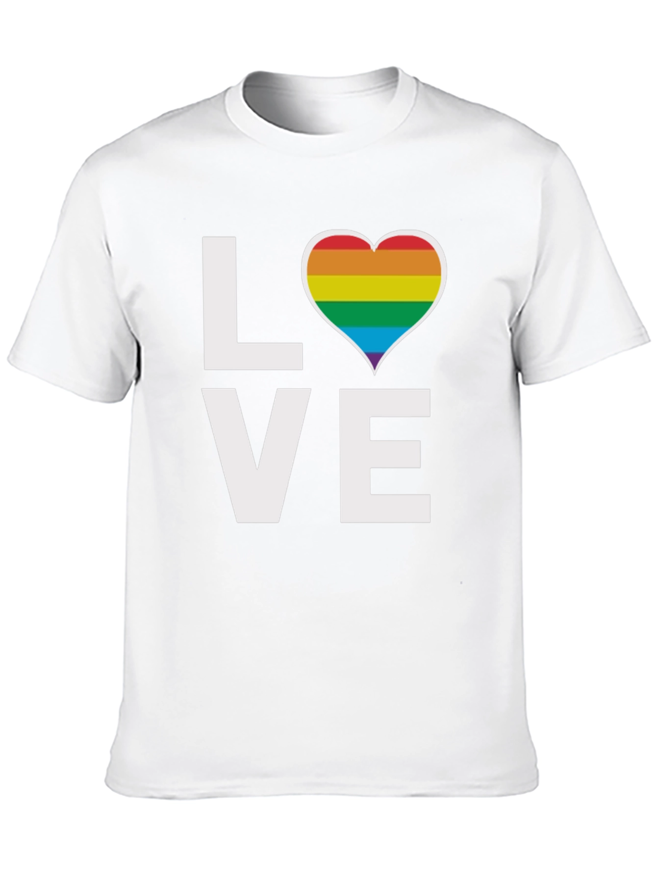 Pride LOVE T-Shirt - Rainbow Heart Design