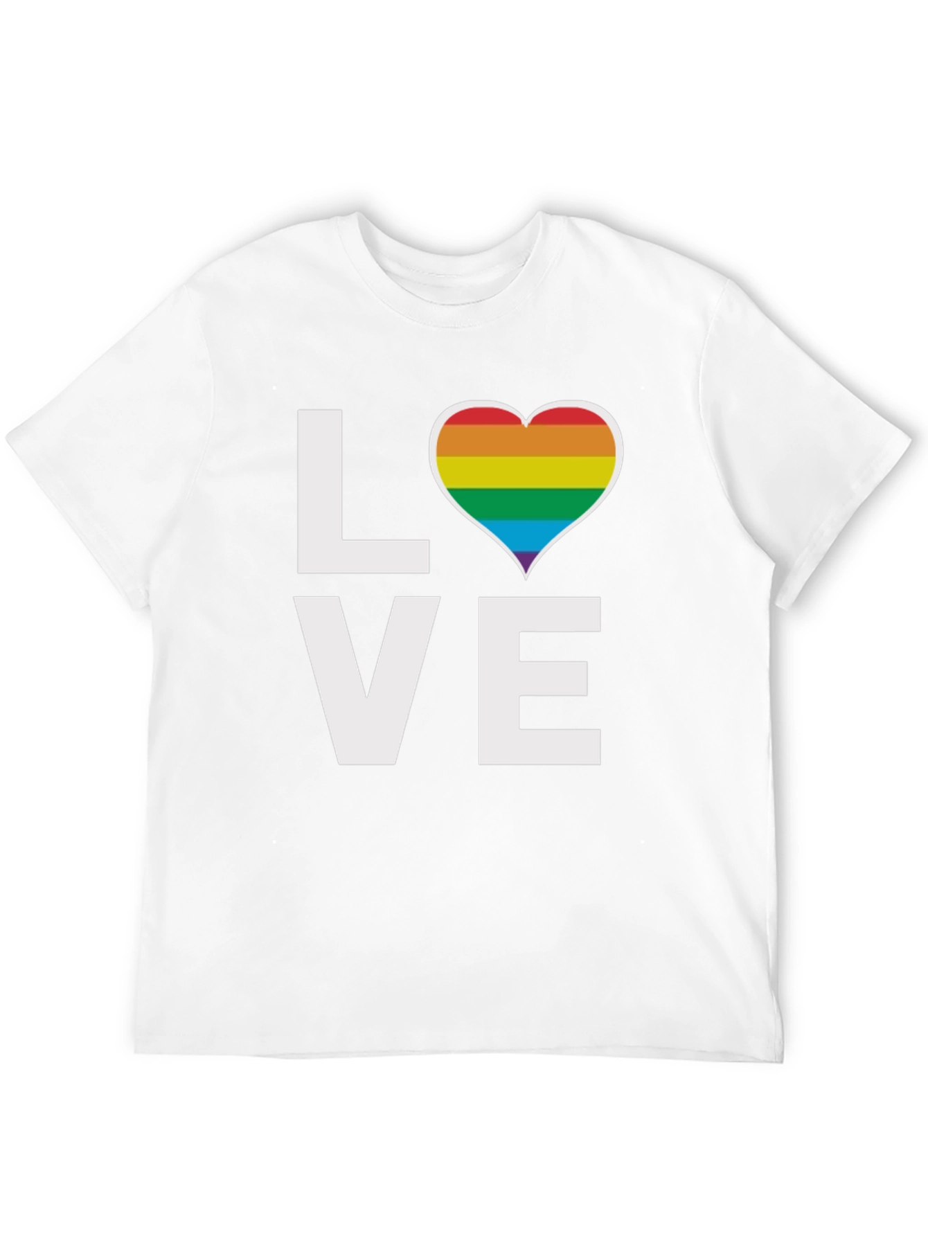 Pride LOVE T-Shirt - Rainbow Heart Design