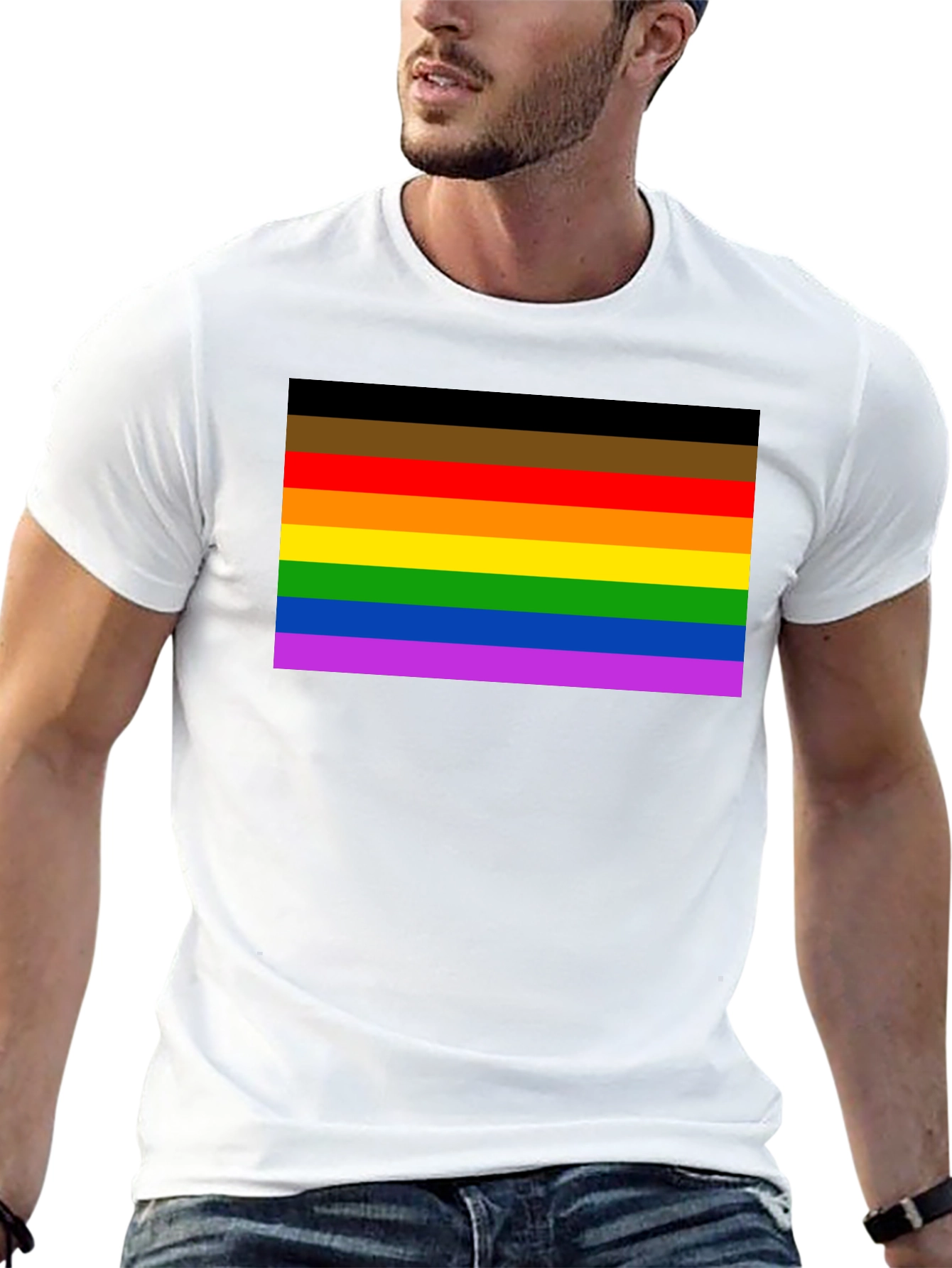 Pride Rainbow T-Shirt - Black Cotton Blend