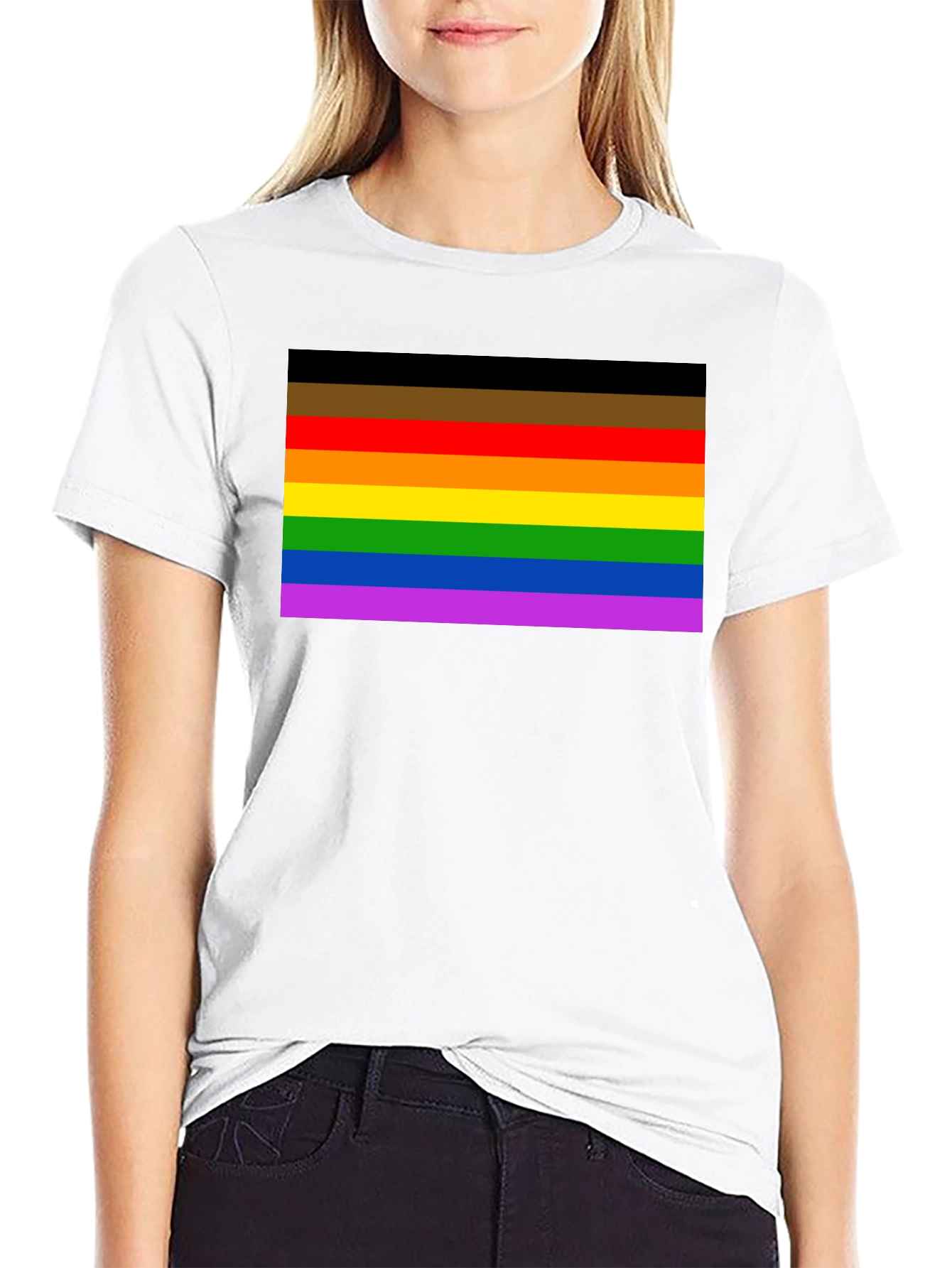 Pride Rainbow T-Shirt - Black Cotton Blend