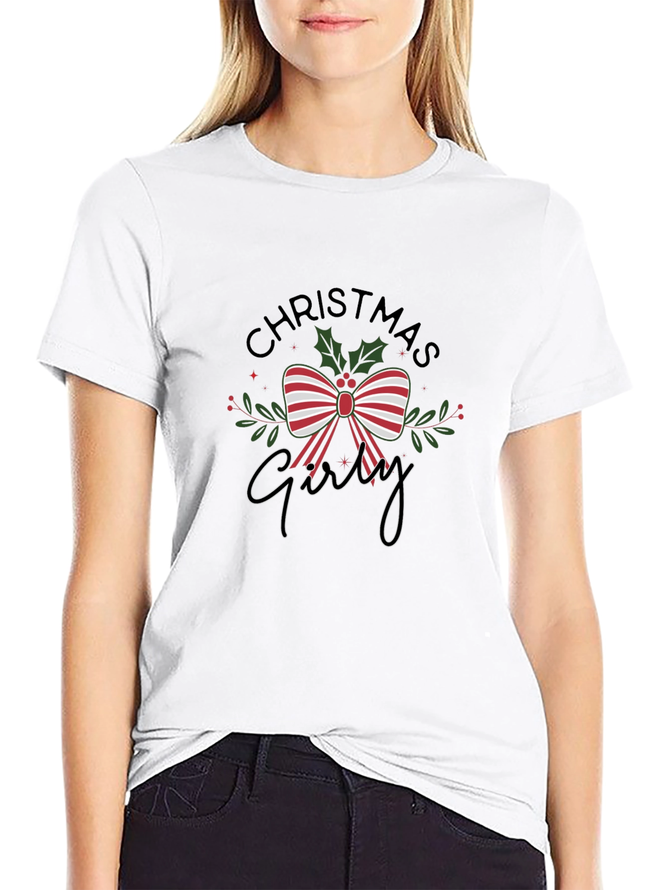 Christmas Girly T-Shirt Holiday Festive Tee