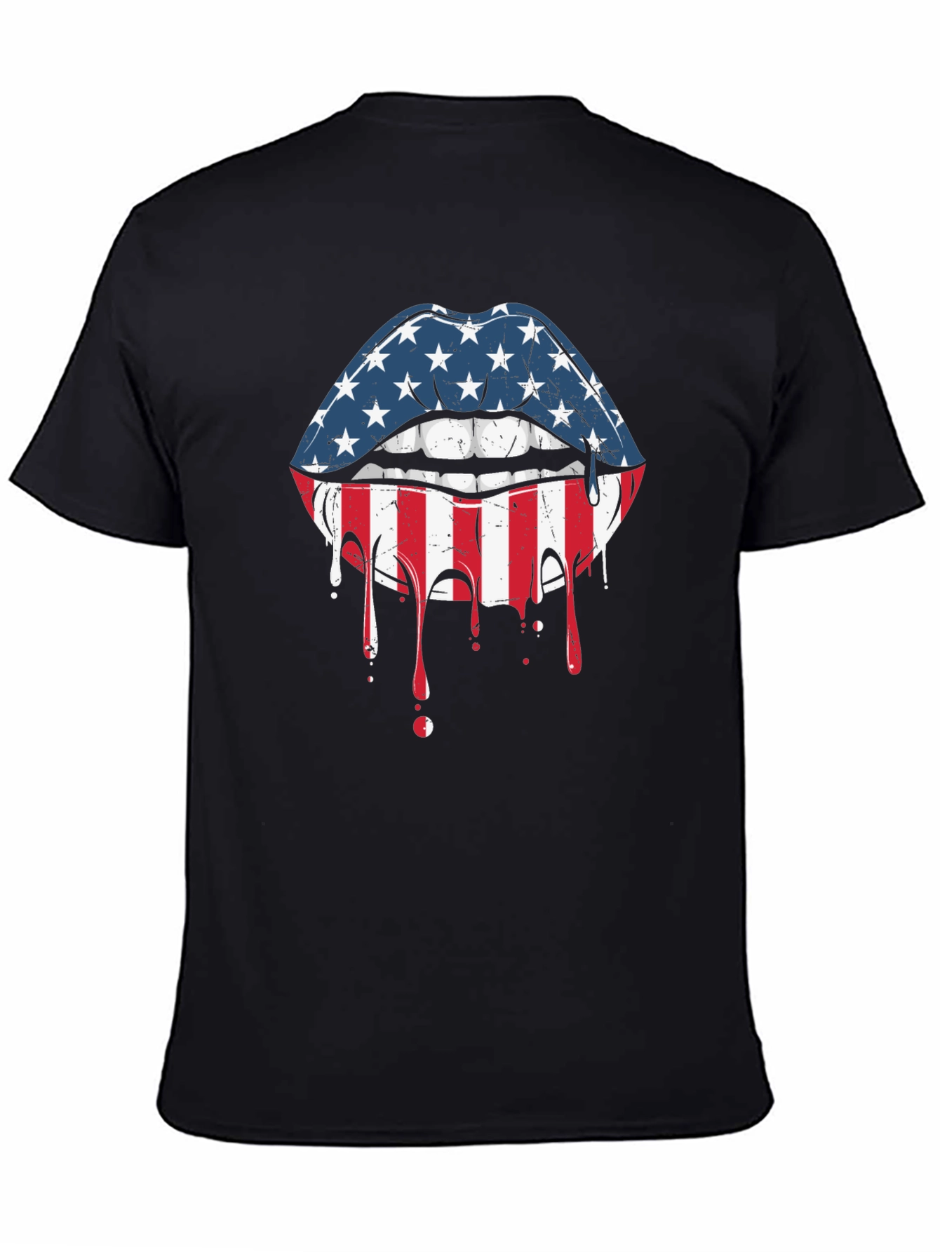 American Flag Lips Graphic T-Shirt