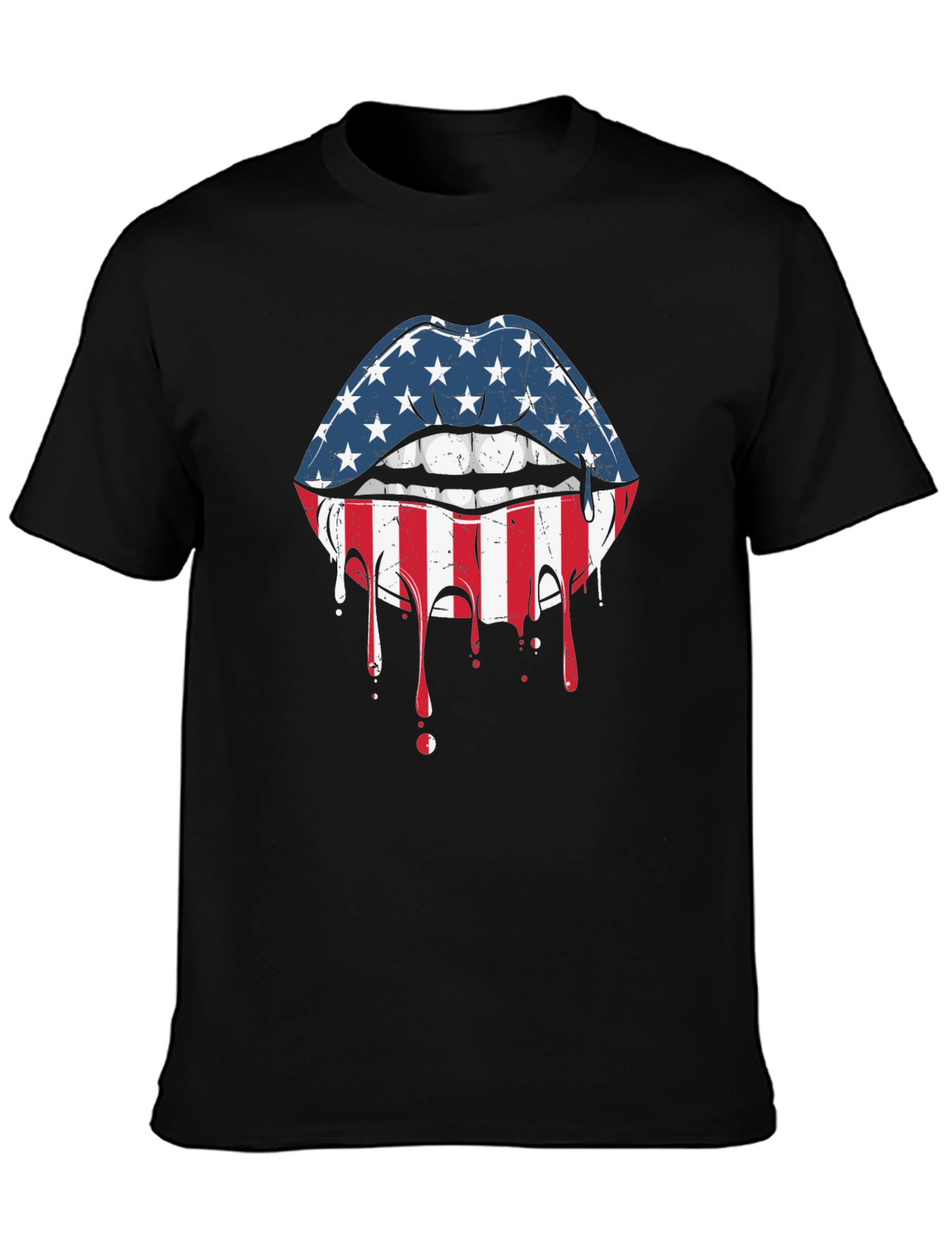 American Flag Lips Graphic T-Shirt