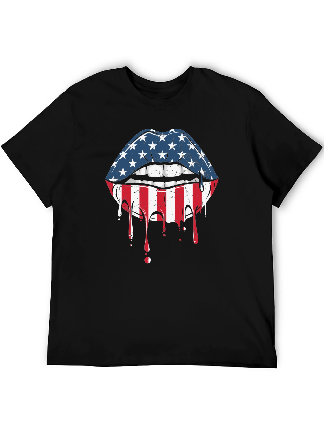 American Flag Lips Graphic T-Shirt