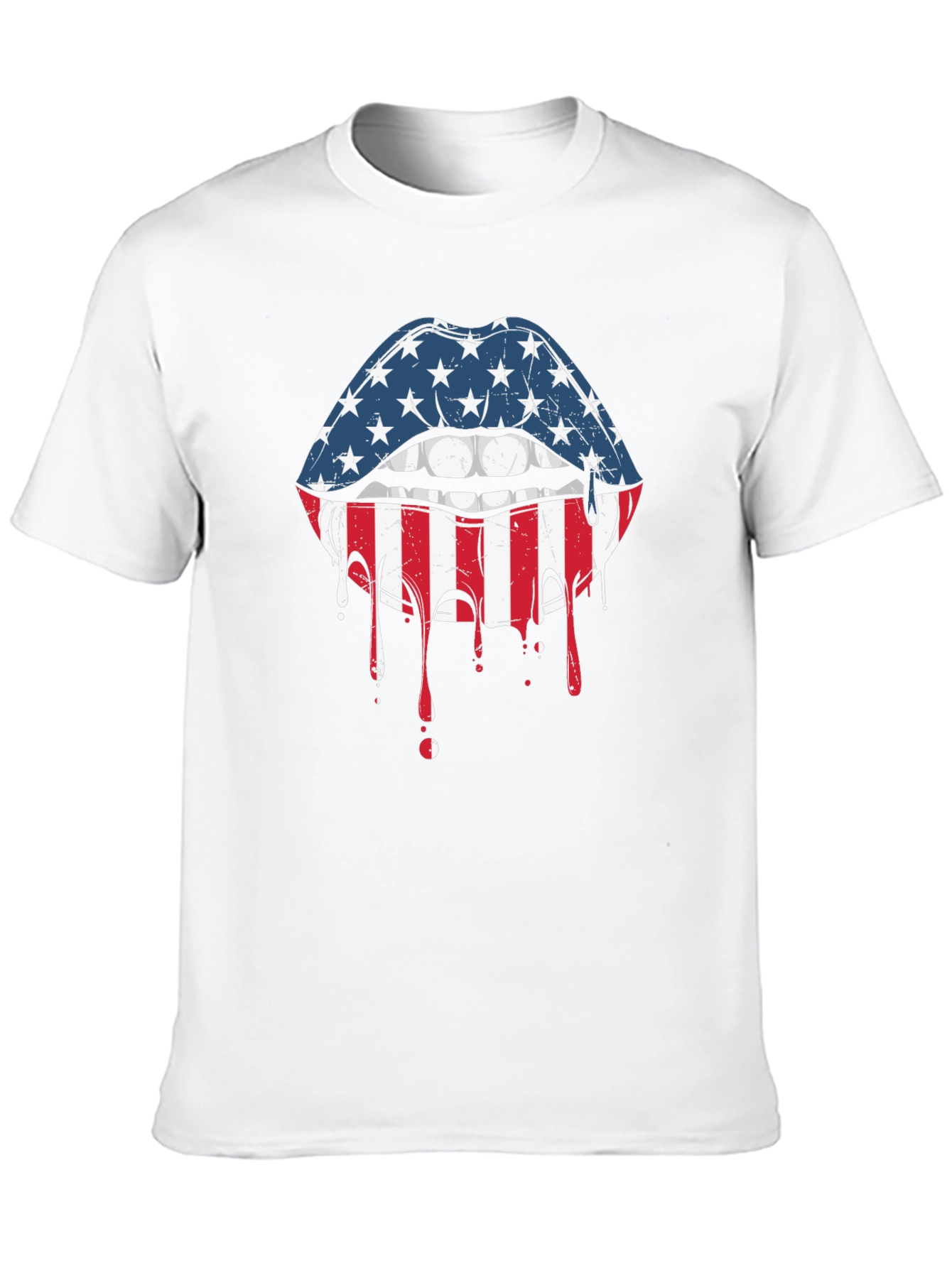 American Flag Lips Graphic T-Shirt