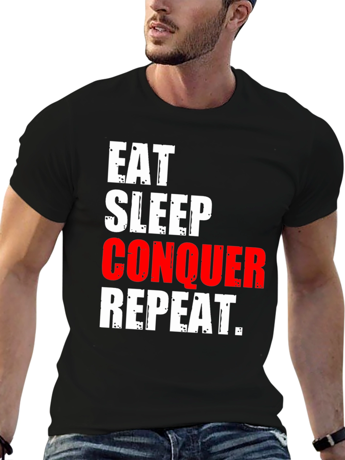 Eat Sleep Conquer Repeat Graphic Tee