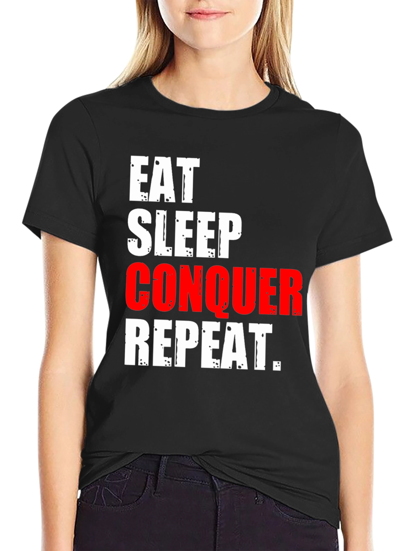 Eat Sleep Conquer Repeat Graphic Tee