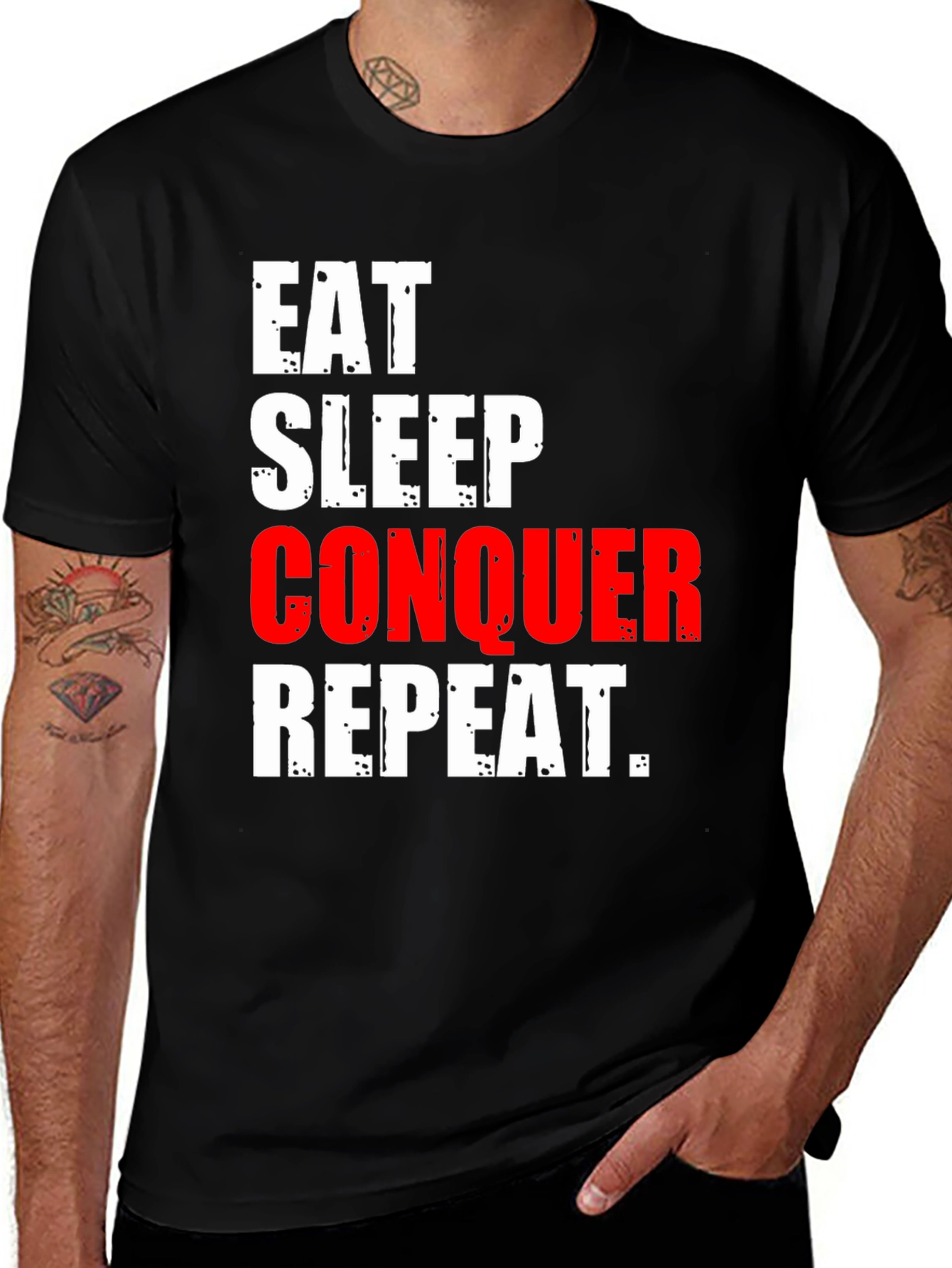 Eat Sleep Conquer Repeat Graphic Tee