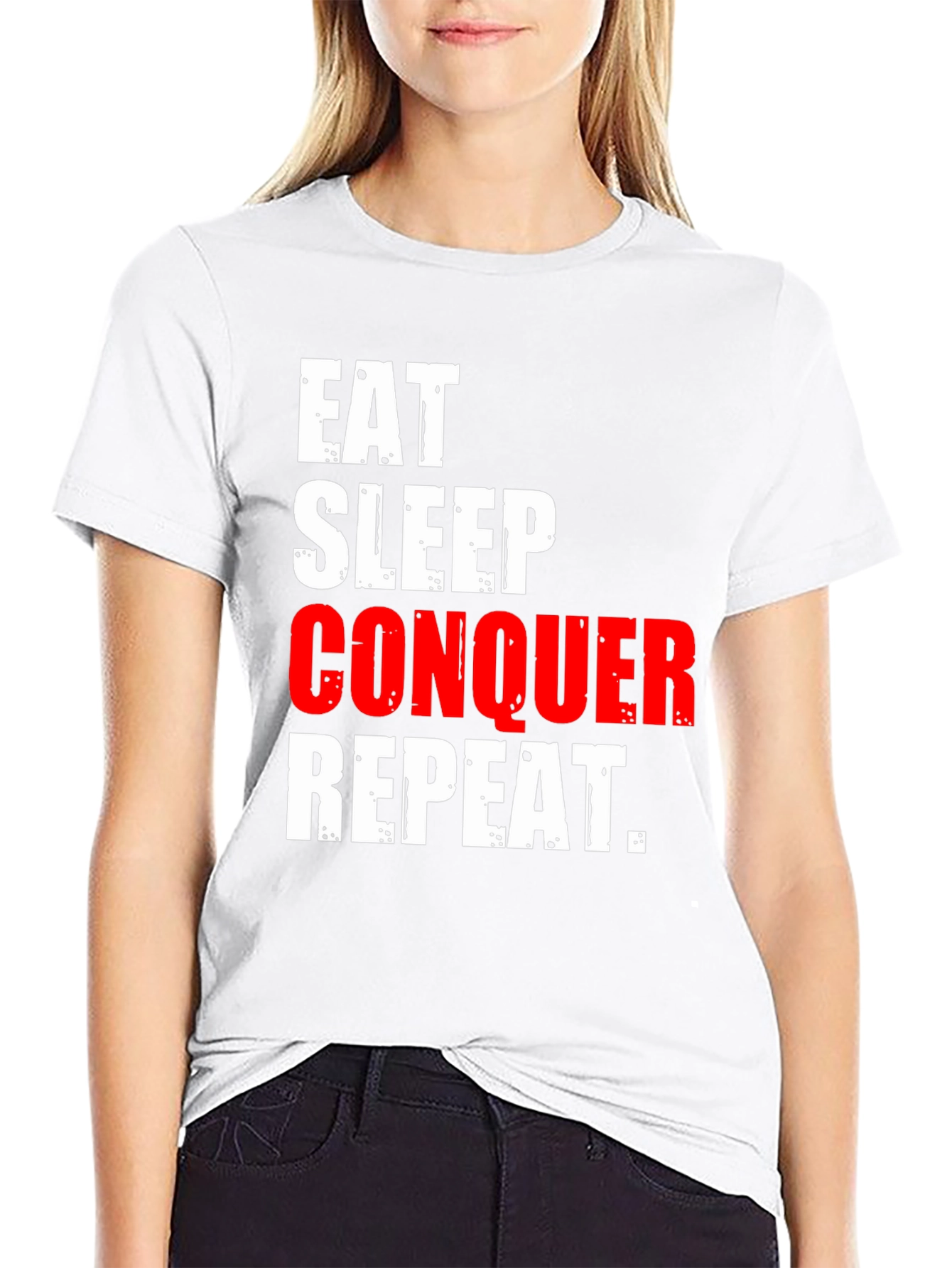 Eat Sleep Conquer Repeat Graphic Tee