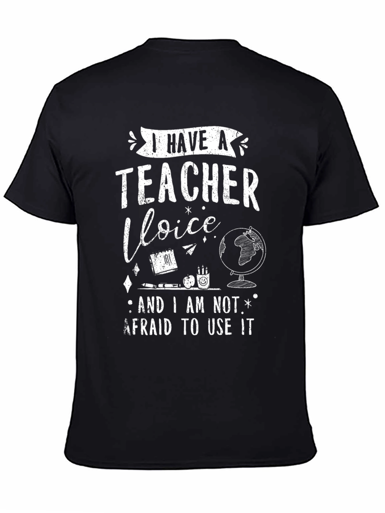 I Have A Teacher Voice Black Graphic Tee