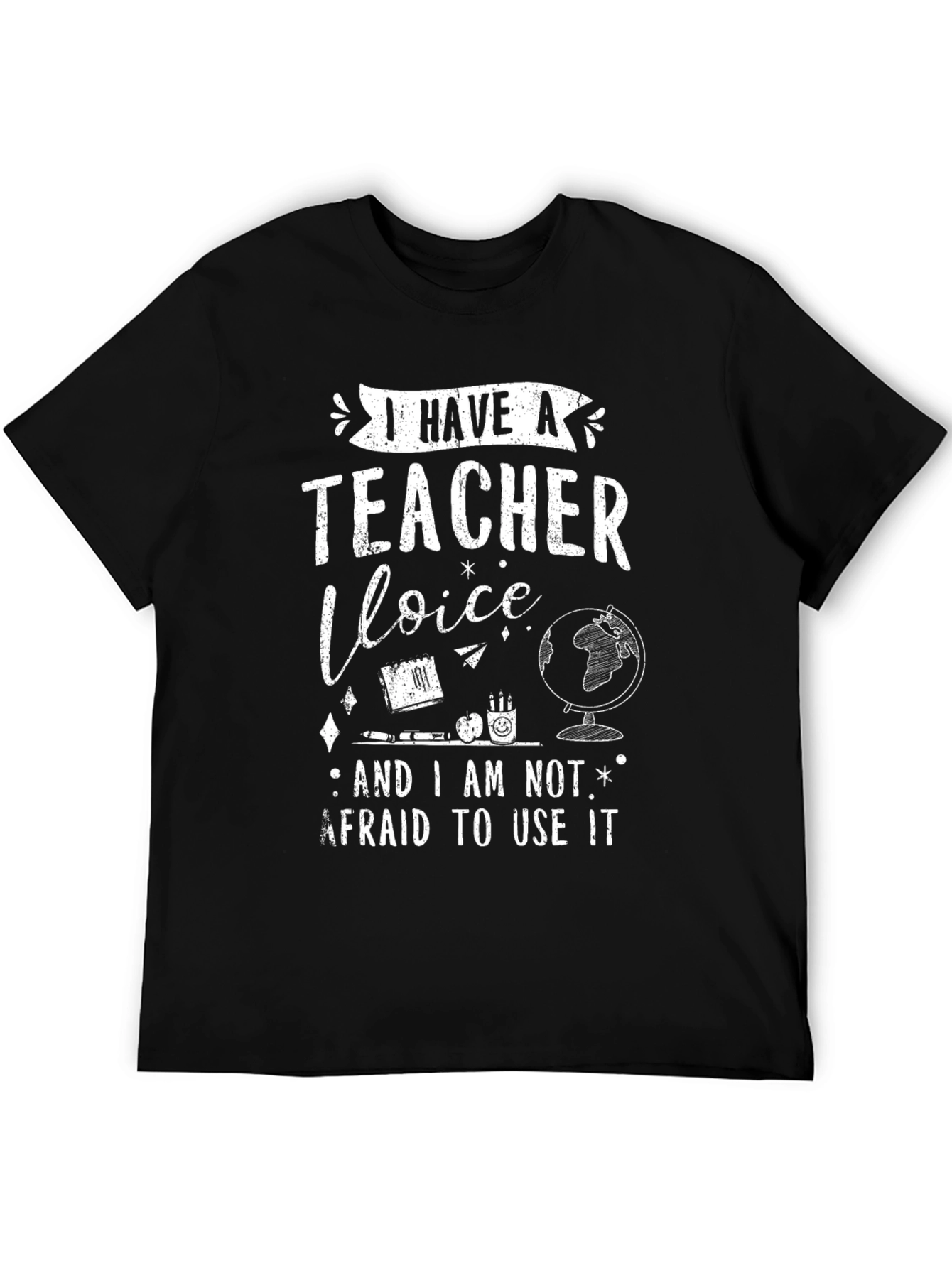 I Have A Teacher Voice Black Graphic Tee