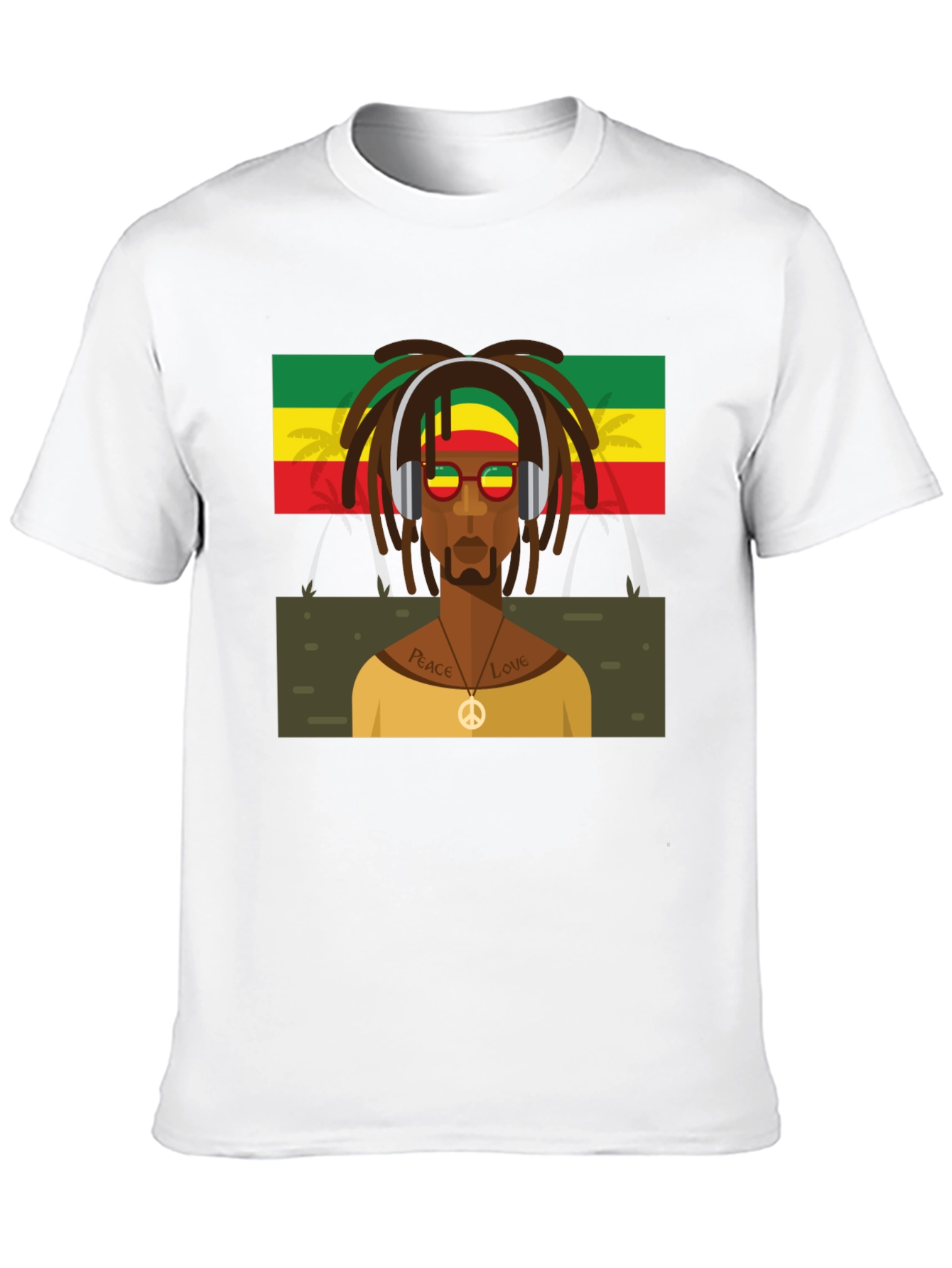 Rasta Man Graphic Tee - Peace & Love Vibes