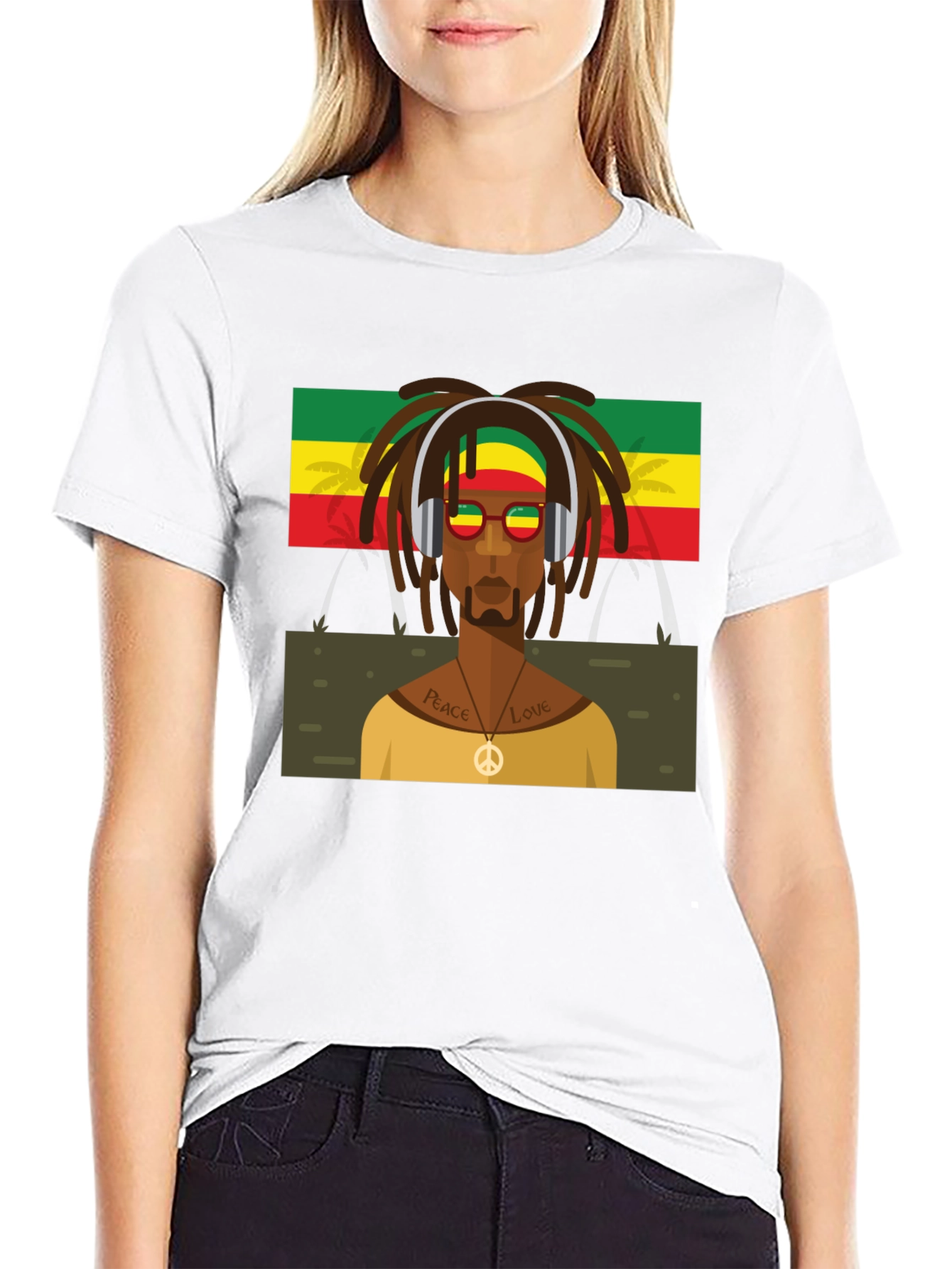 Rasta Man Graphic Tee - Peace & Love Vibes