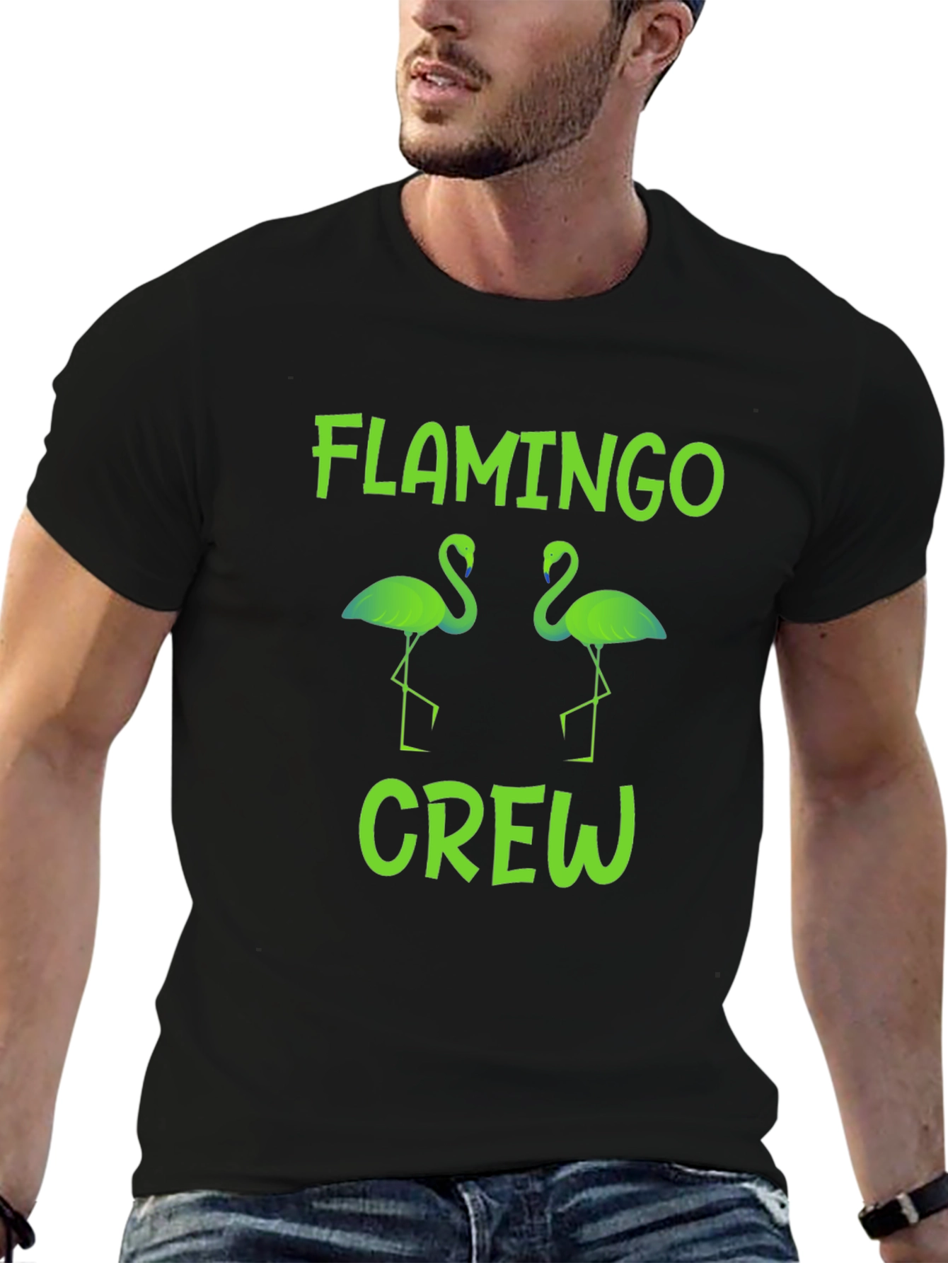 Flamingo Crew Graphic T-Shirt - Fun Summer Tee