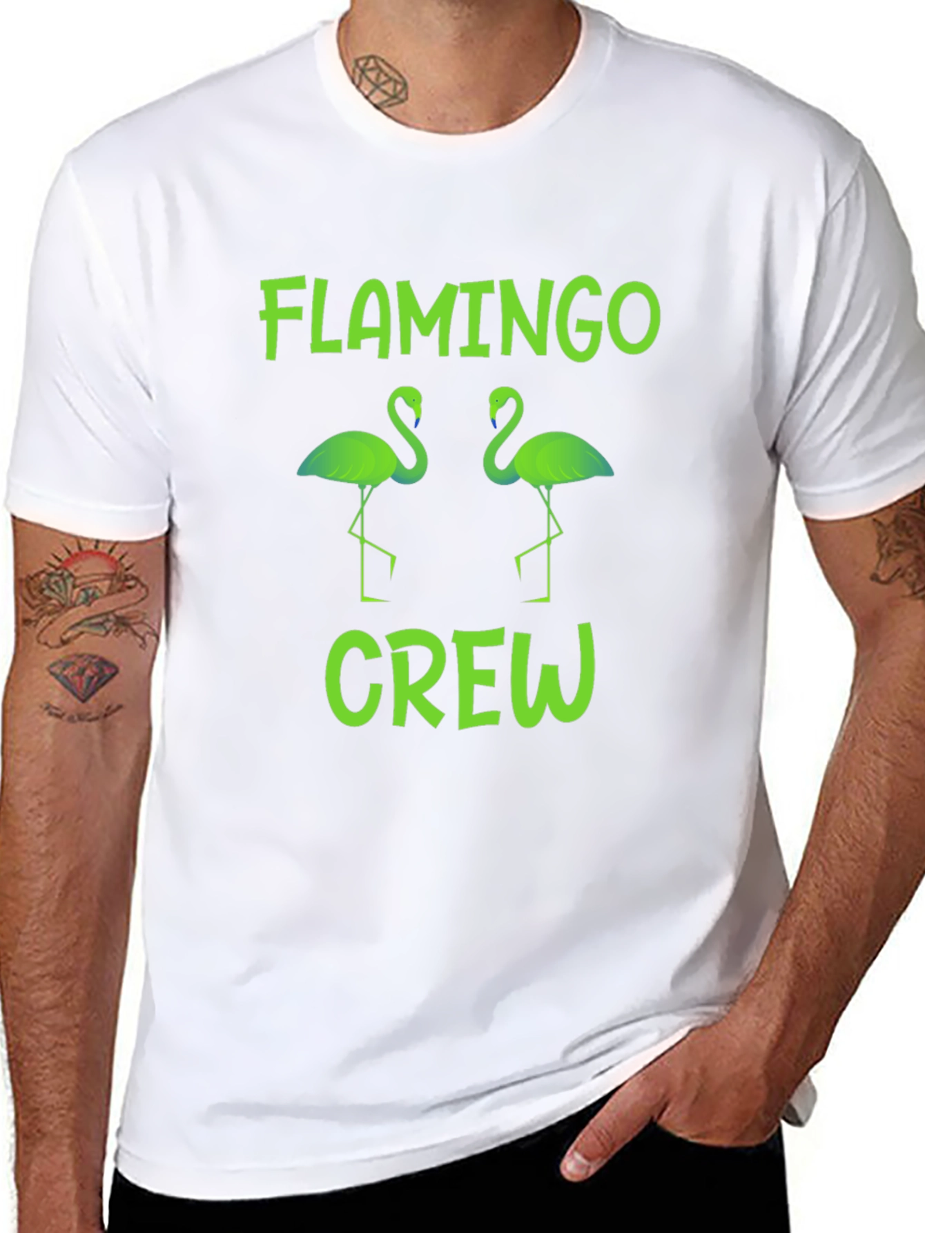 Flamingo Crew Graphic T-Shirt - Fun Summer Tee