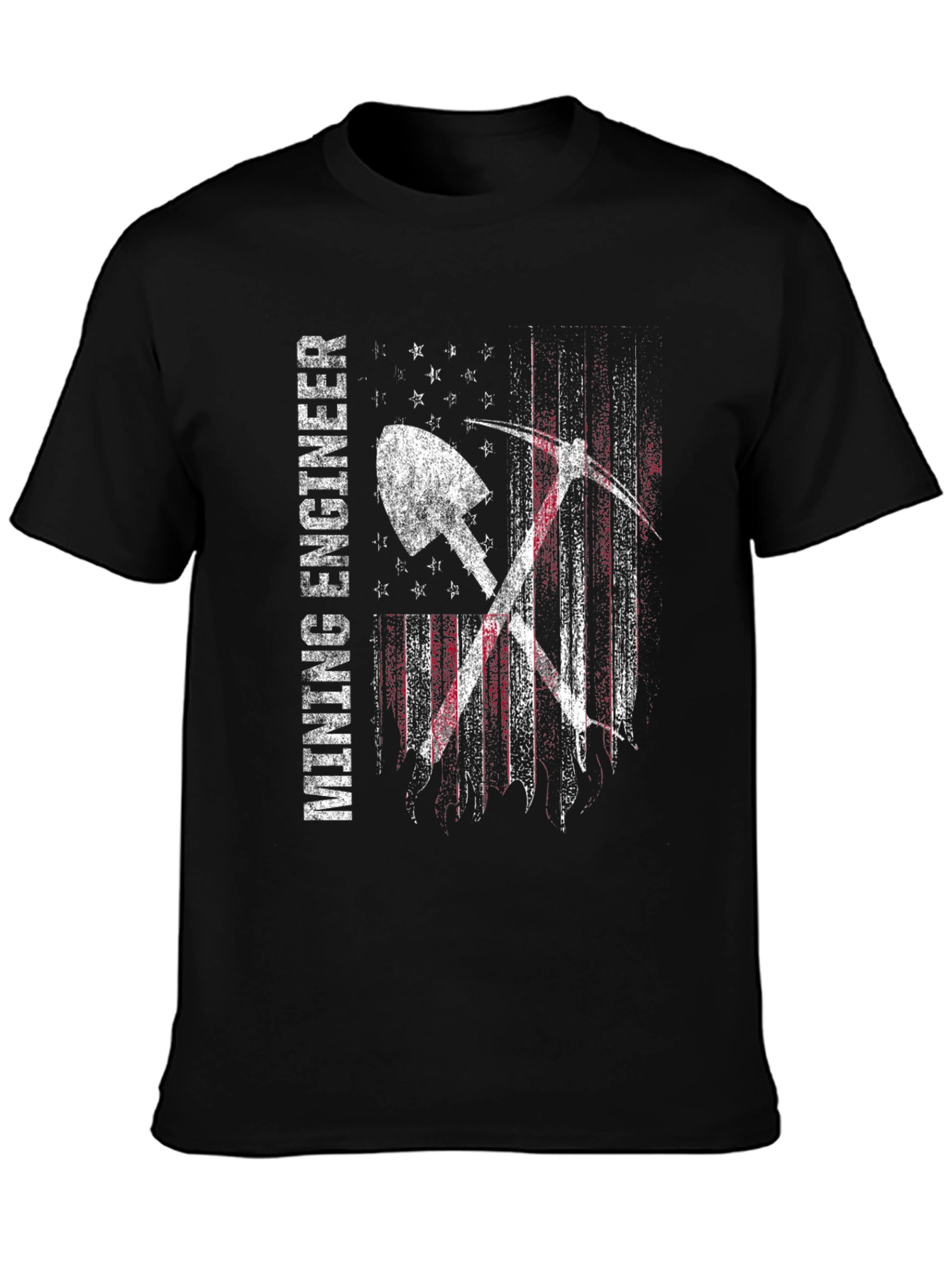 Mining Engineer Patriotic USA Flag Graphic T-Shirt