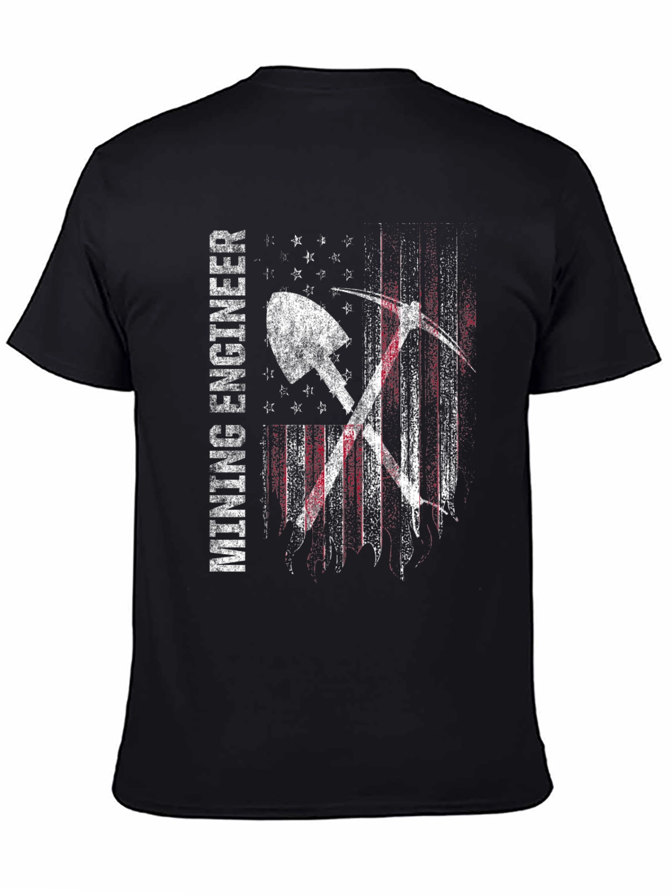 Mining Engineer Patriotic USA Flag Graphic T-Shirt