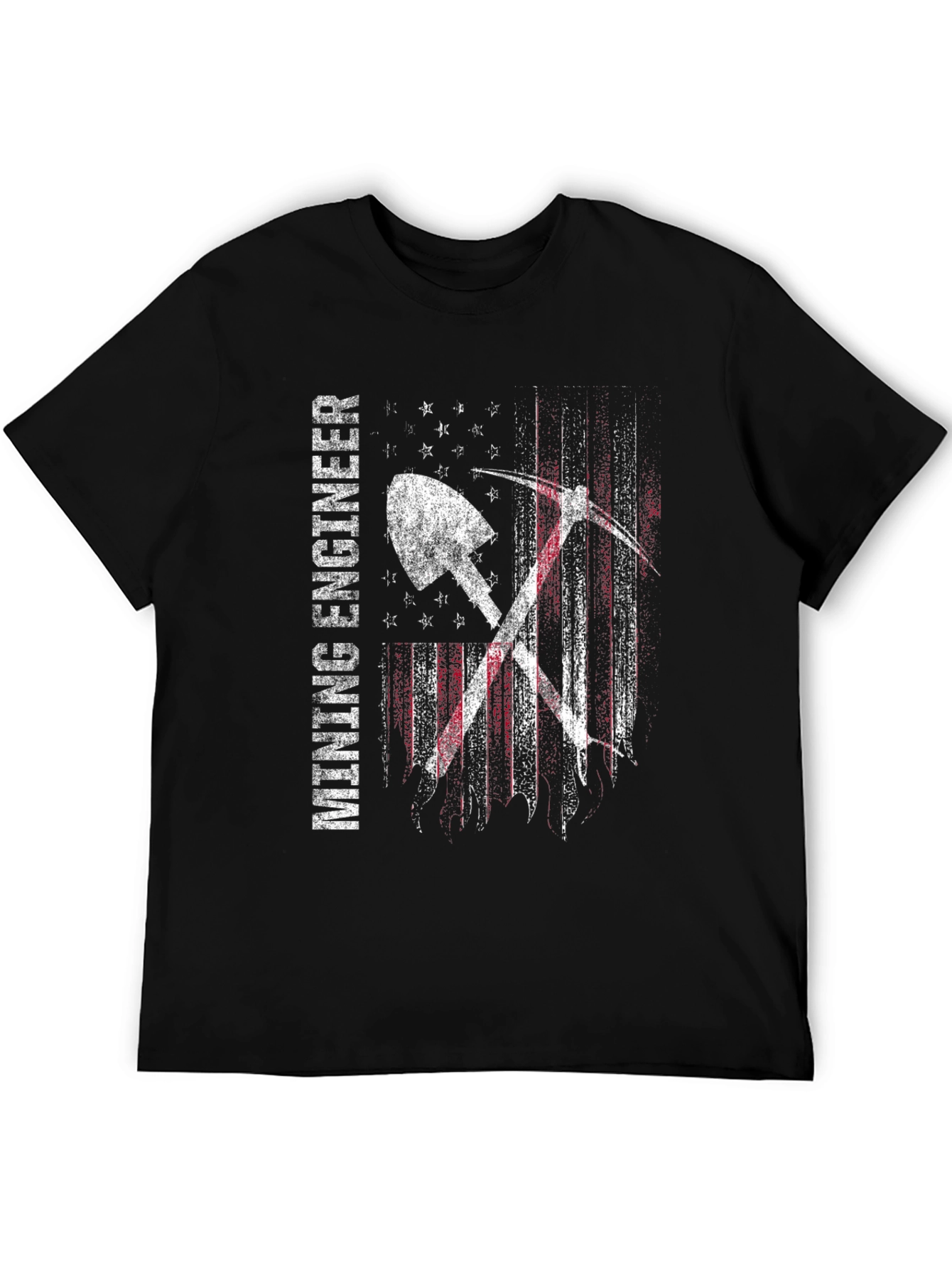 Mining Engineer Patriotic USA Flag Graphic T-Shirt