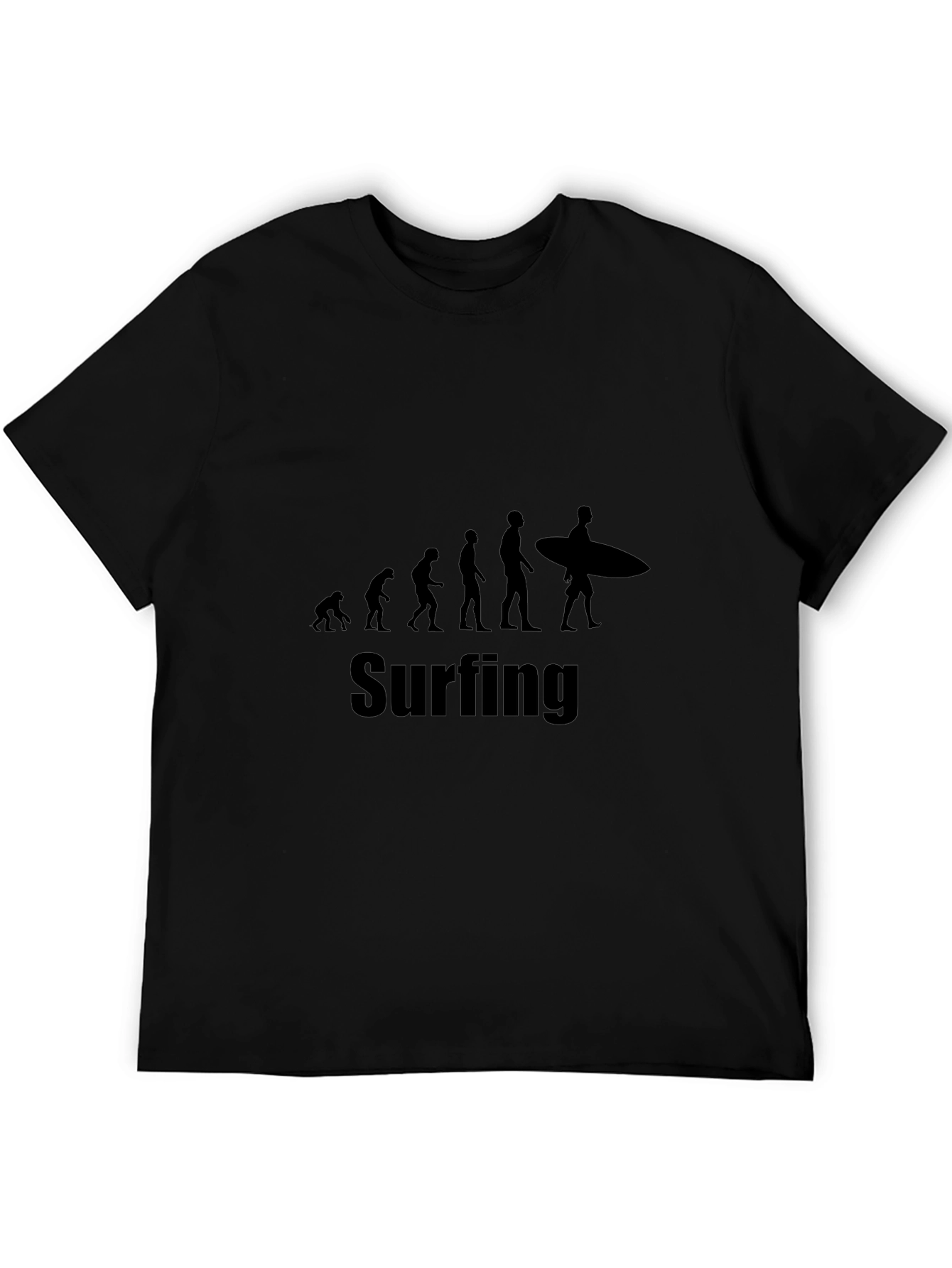 Surfing Evolution Graphic T-Shirt | Cool Black Tee