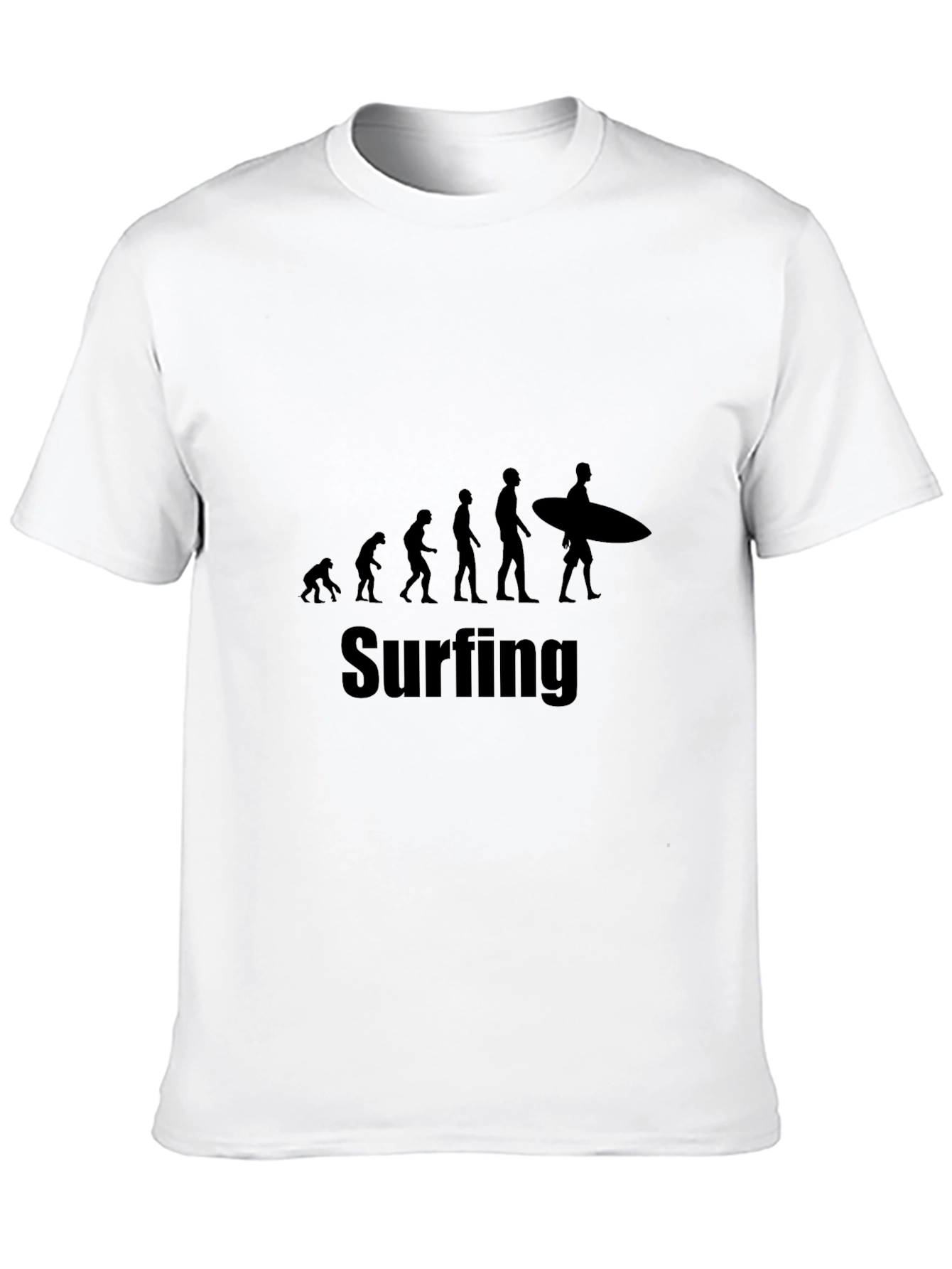 Surfing Evolution Graphic T-Shirt | Cool Black Tee