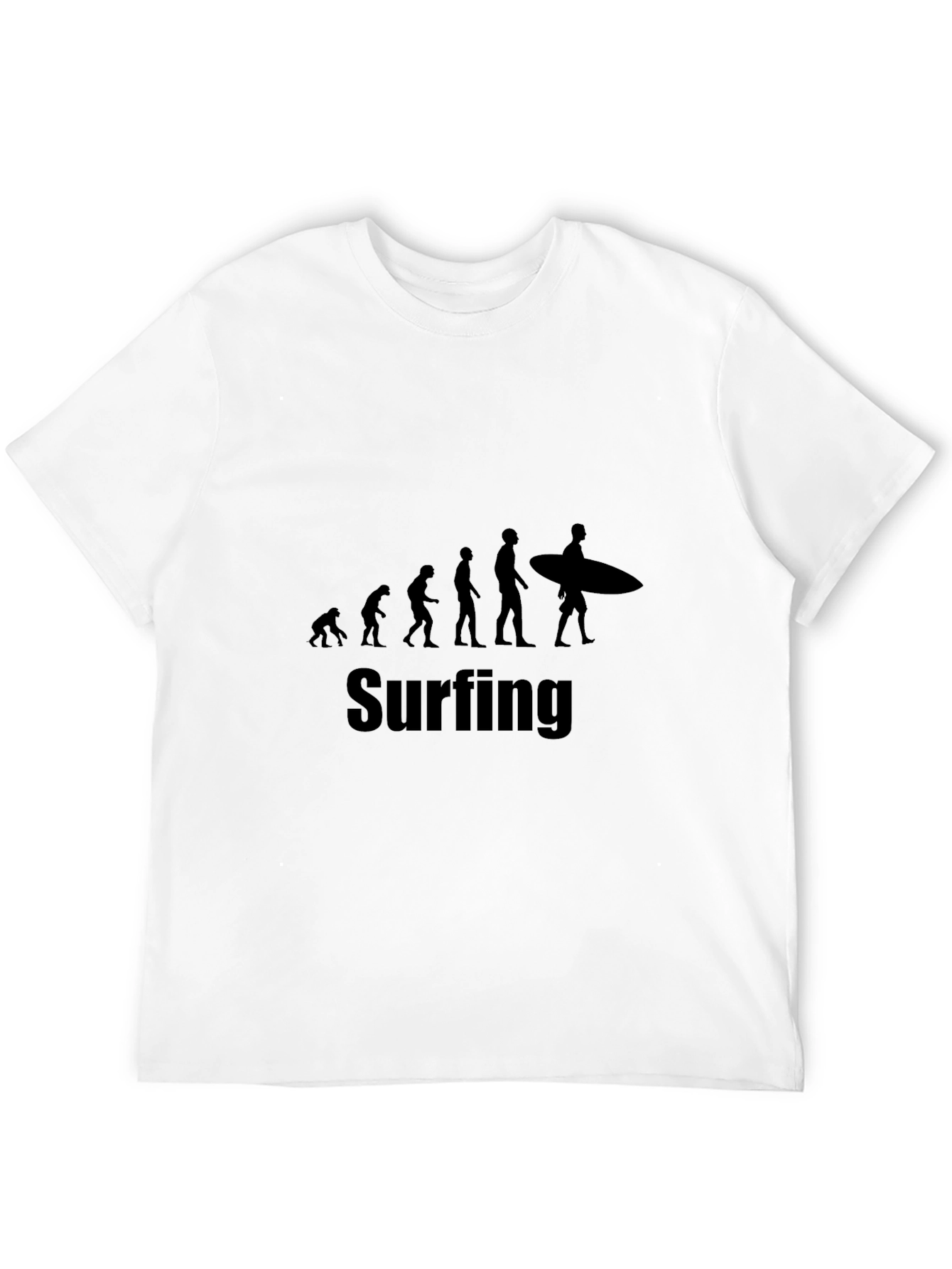 Surfing Evolution Graphic T-Shirt | Cool Black Tee