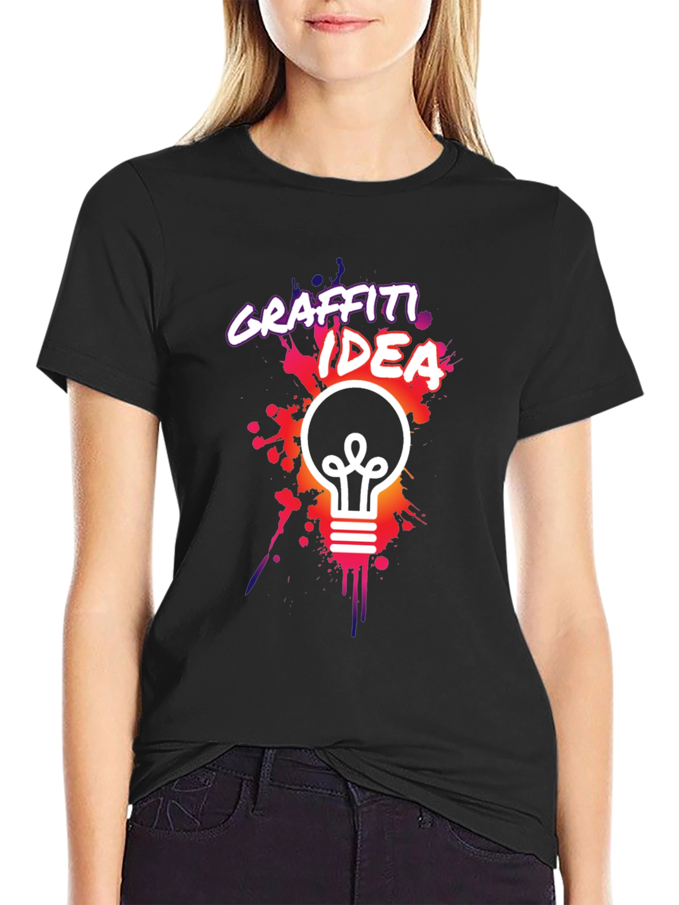 Graffiti Idea Black Graphic Tee