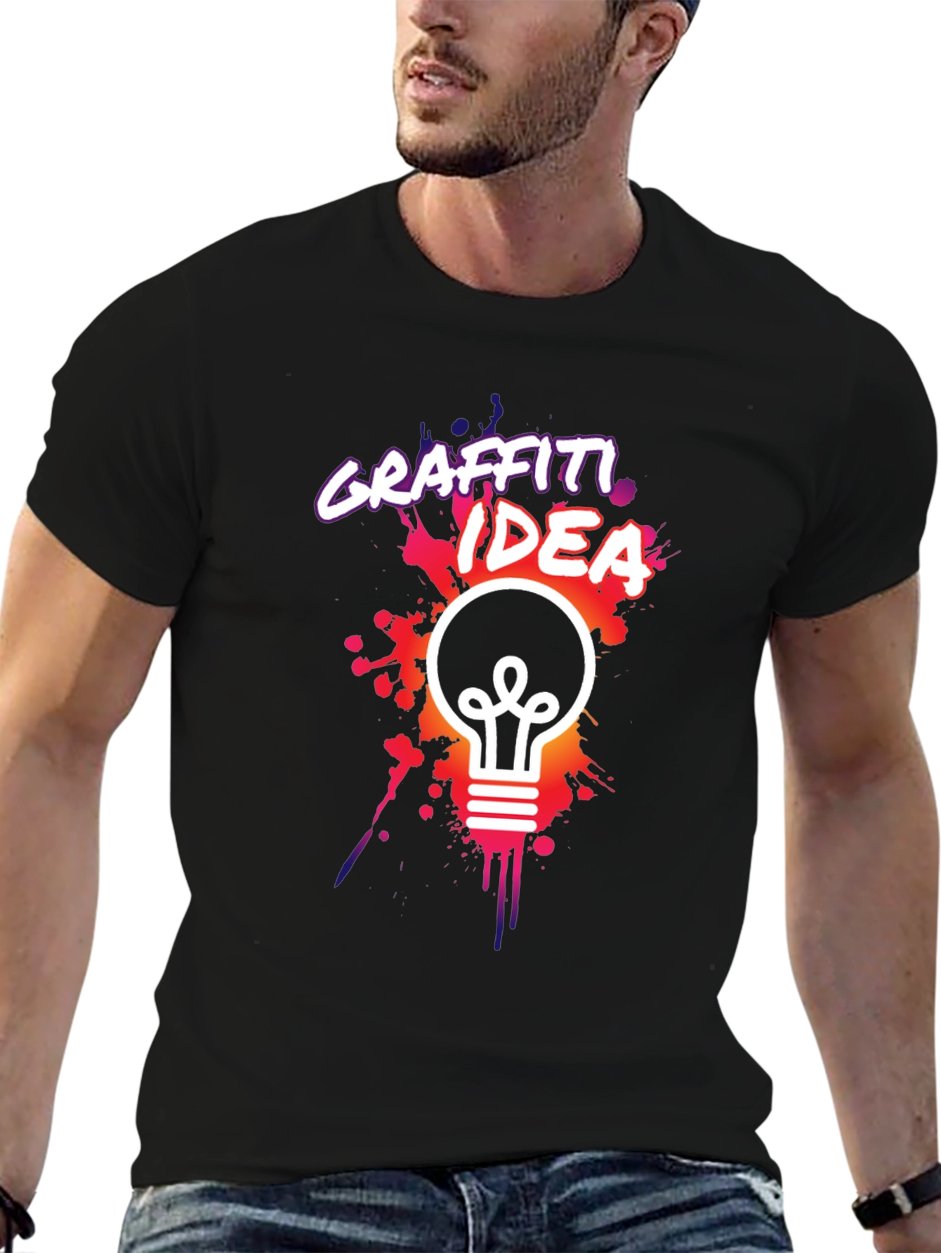 Graffiti Idea Black Graphic Tee