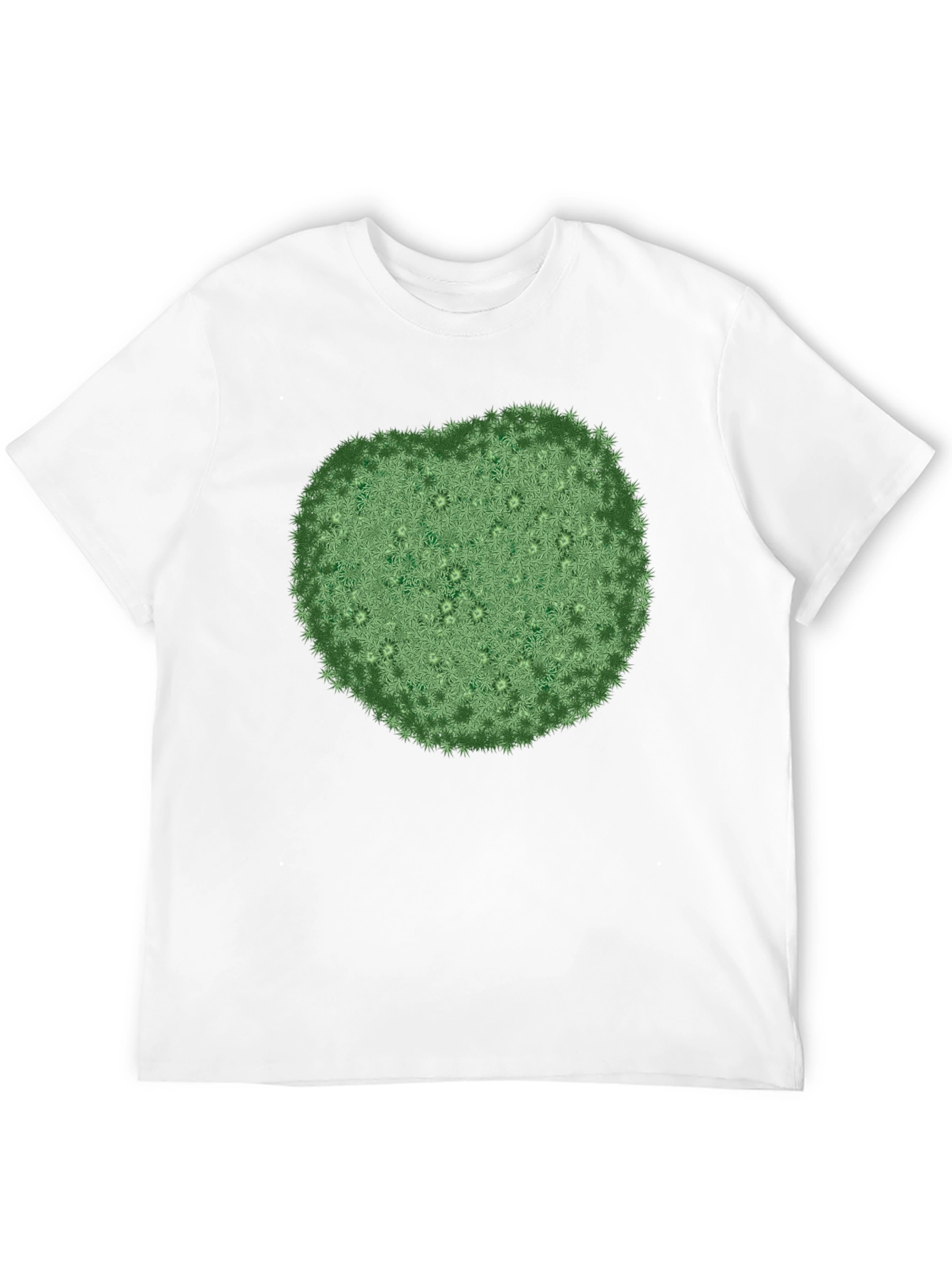 Unique Green Botanical Print Black T-Shirt