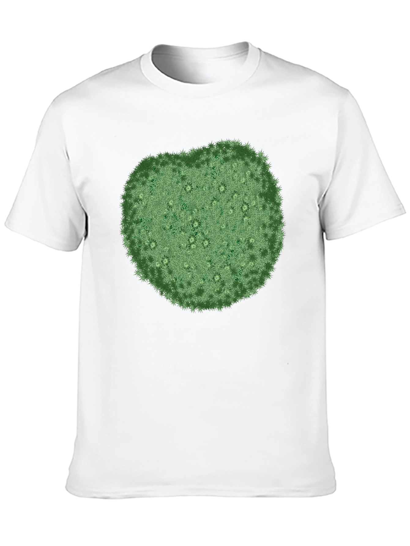 Unique Green Botanical Print Black T-Shirt