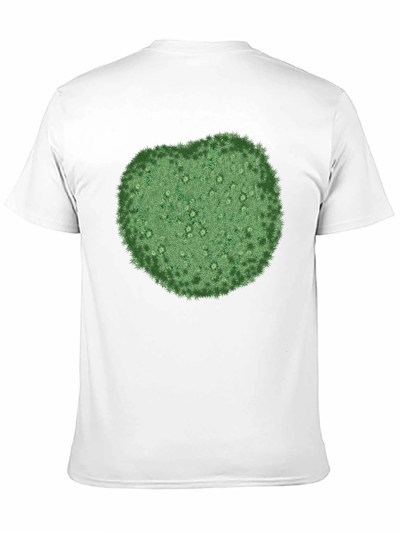 Unique Green Botanical Print Black T-Shirt