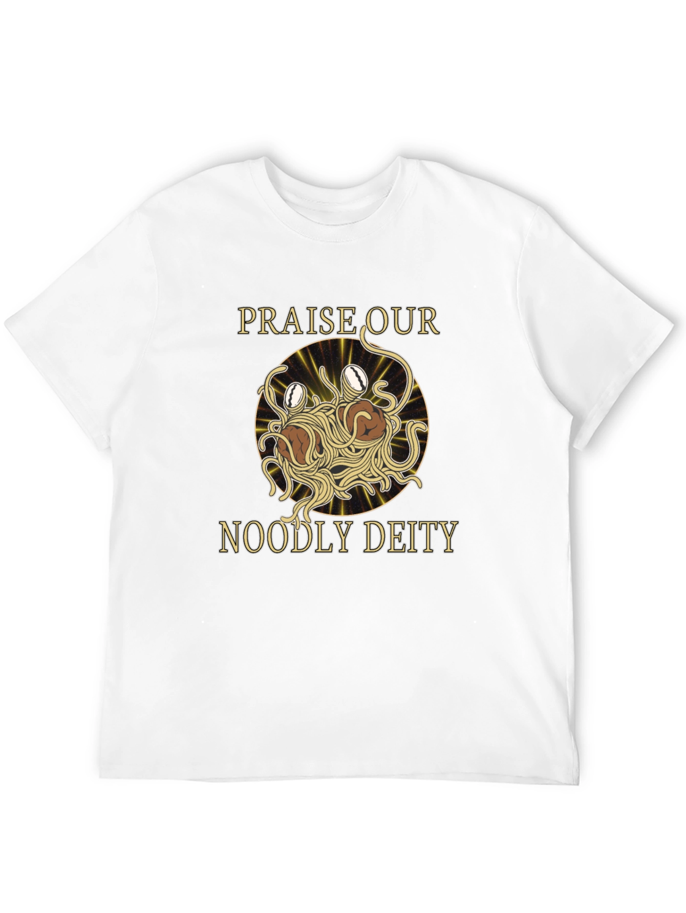 Noodly Deity T-Shirt - Funny Spaghetti Monster Graphic Tee