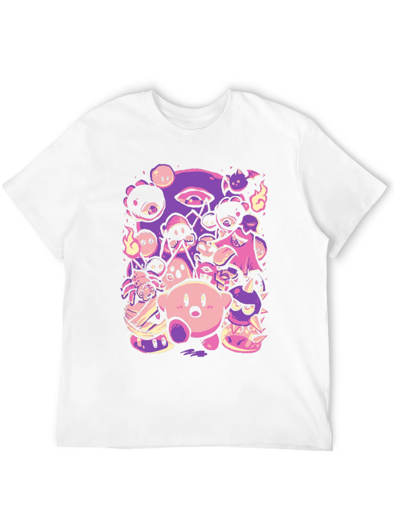 Kirby Character Mashup Black T-Shirt