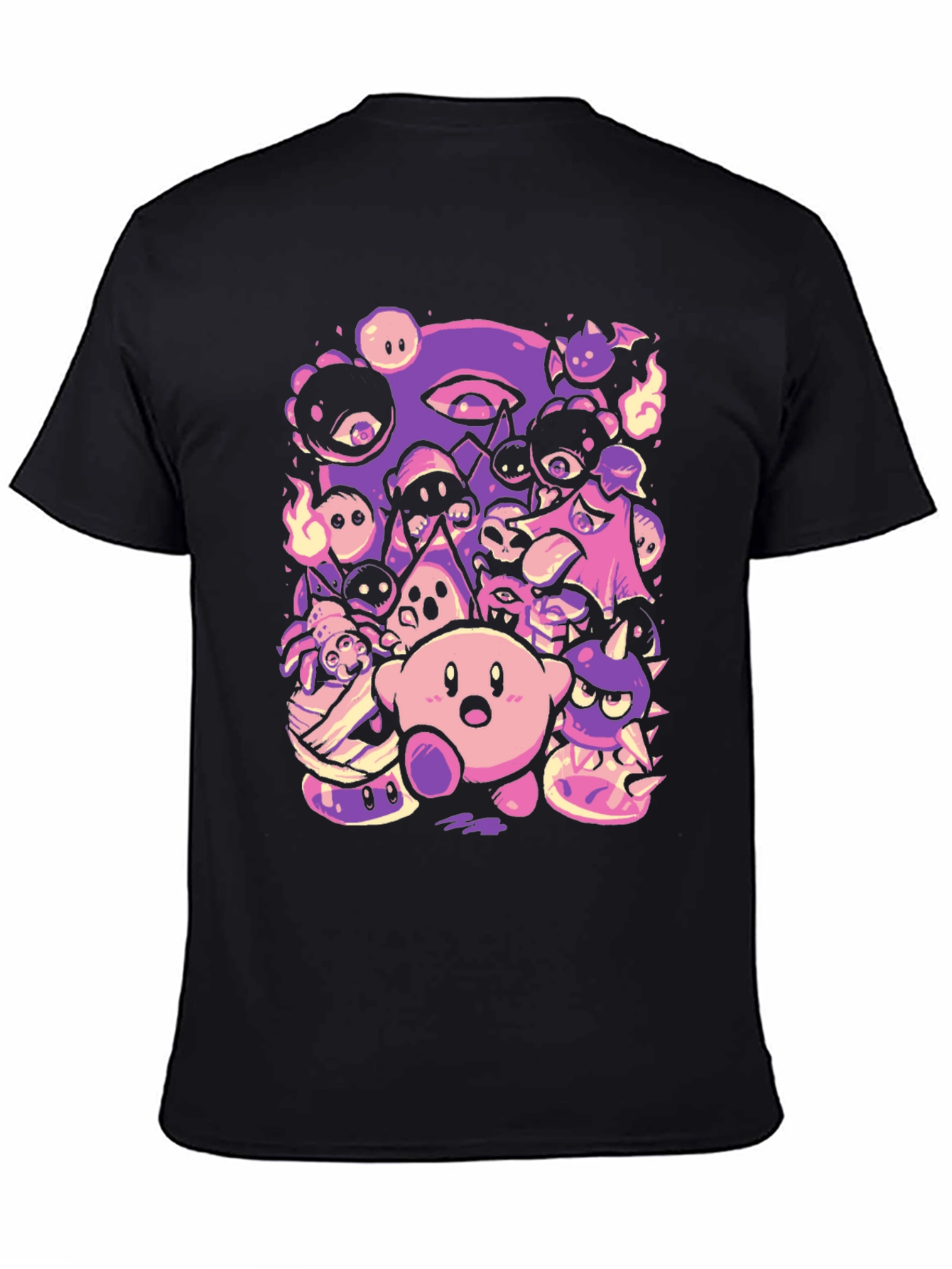 Kirby Character Mashup Black T-Shirt
