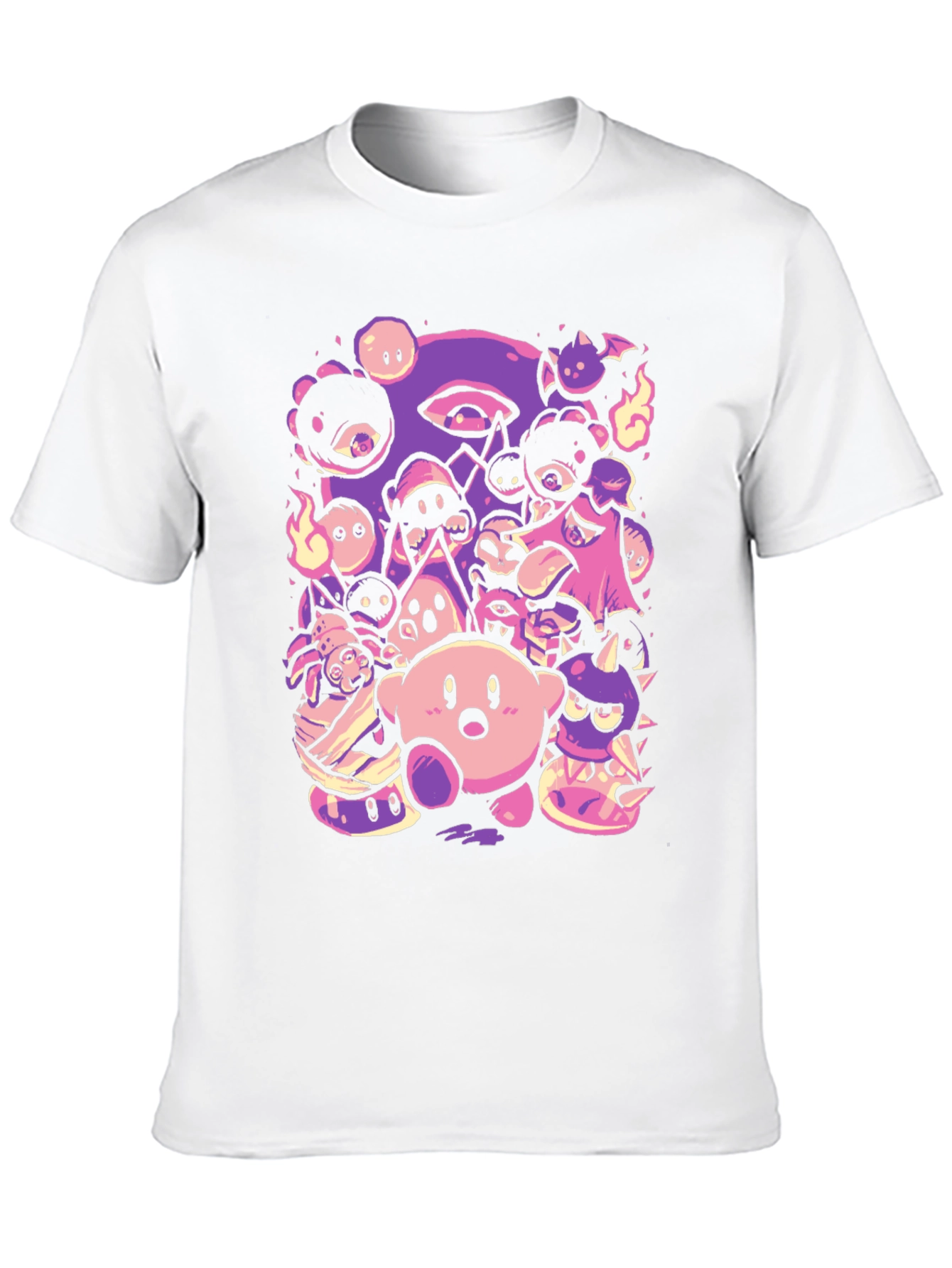 Kirby Character Mashup Black T-Shirt