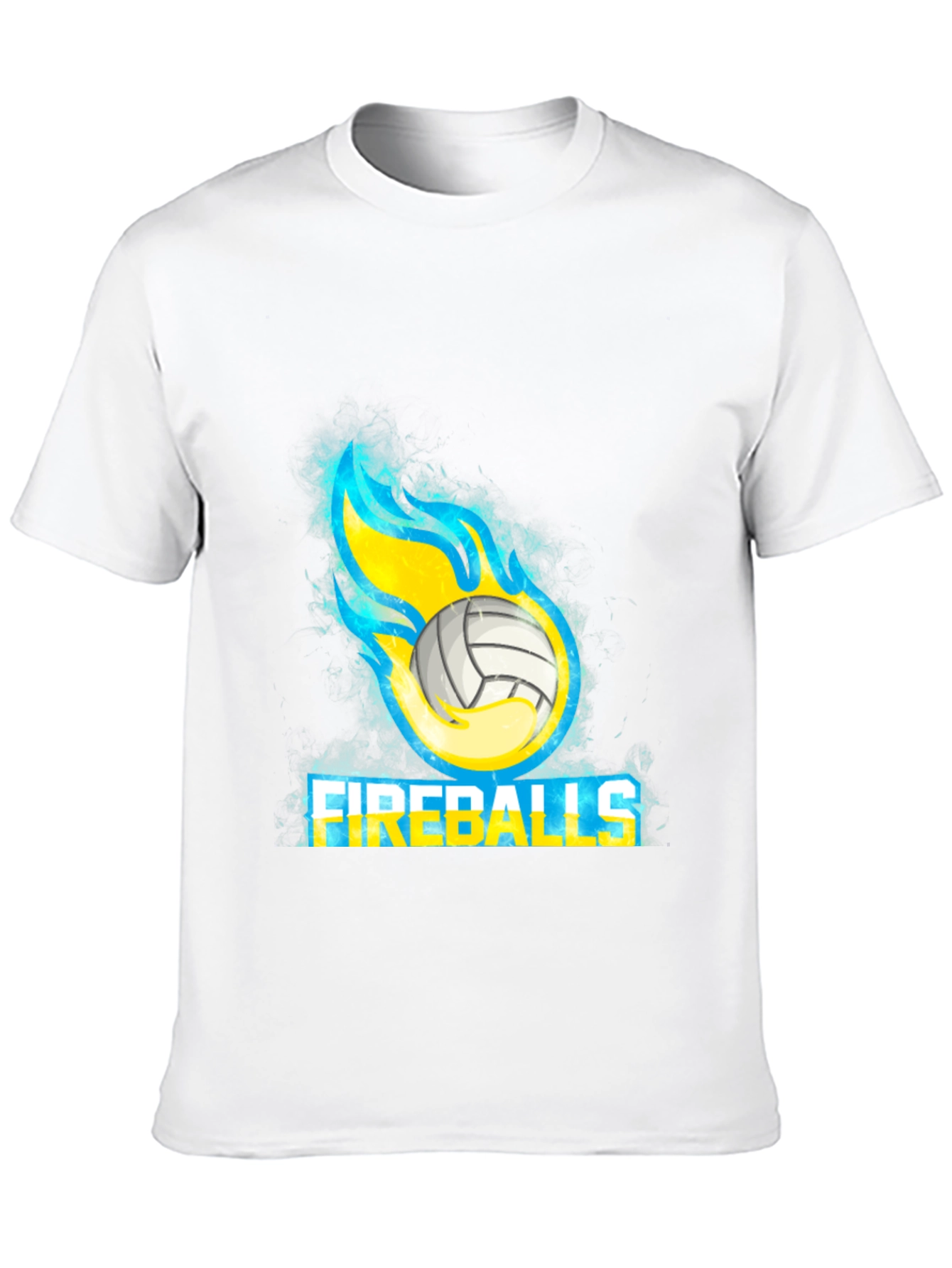 Fireballs Volleyball Graphic Tee - Black Cotton T-Shirt