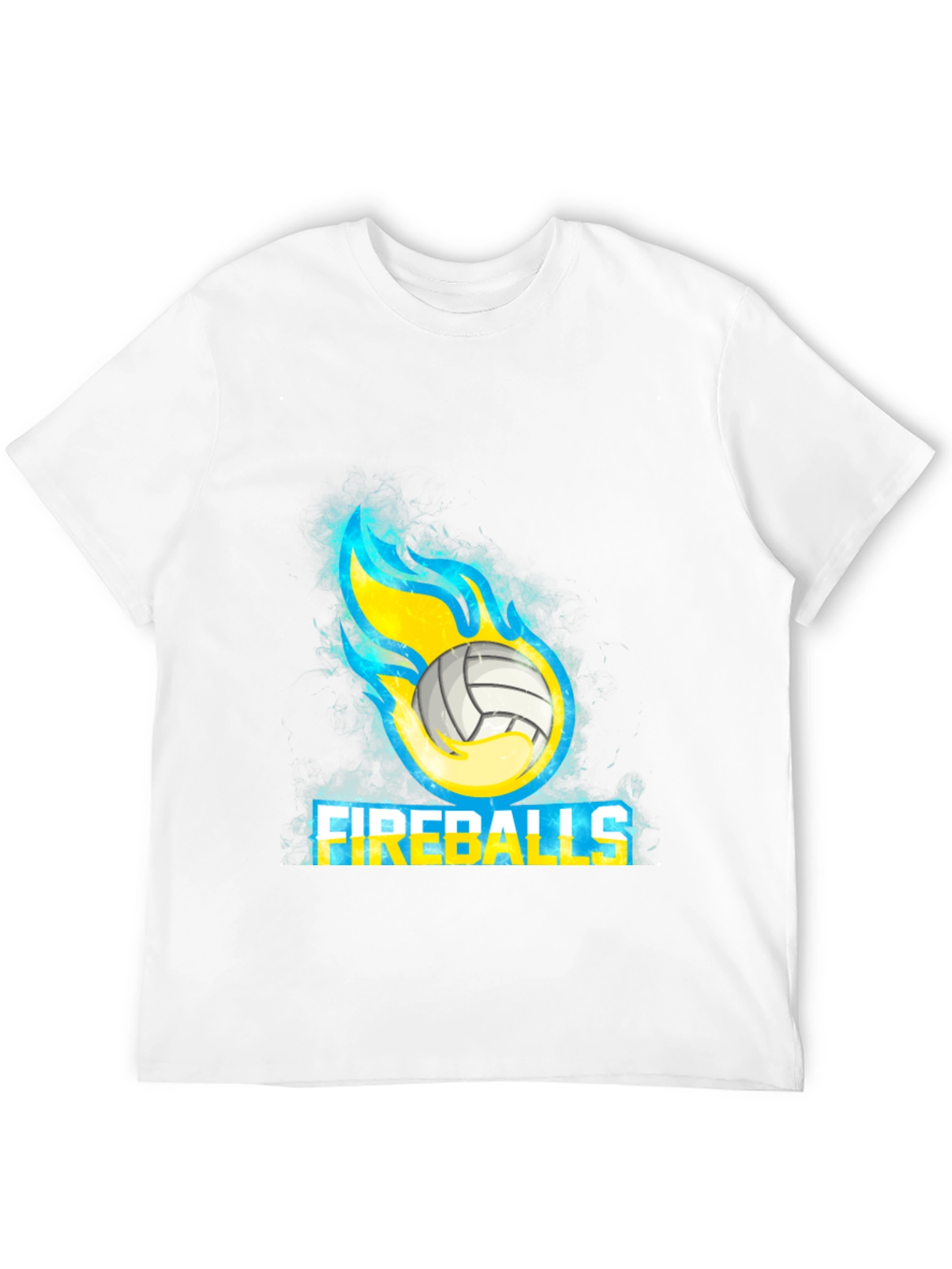 Fireballs Volleyball Graphic Tee - Black Cotton T-Shirt