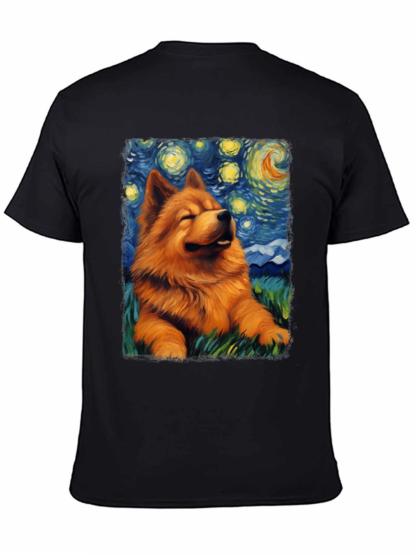 Starry Night Chow Chow T-Shirt - Artistic Dog Tee
