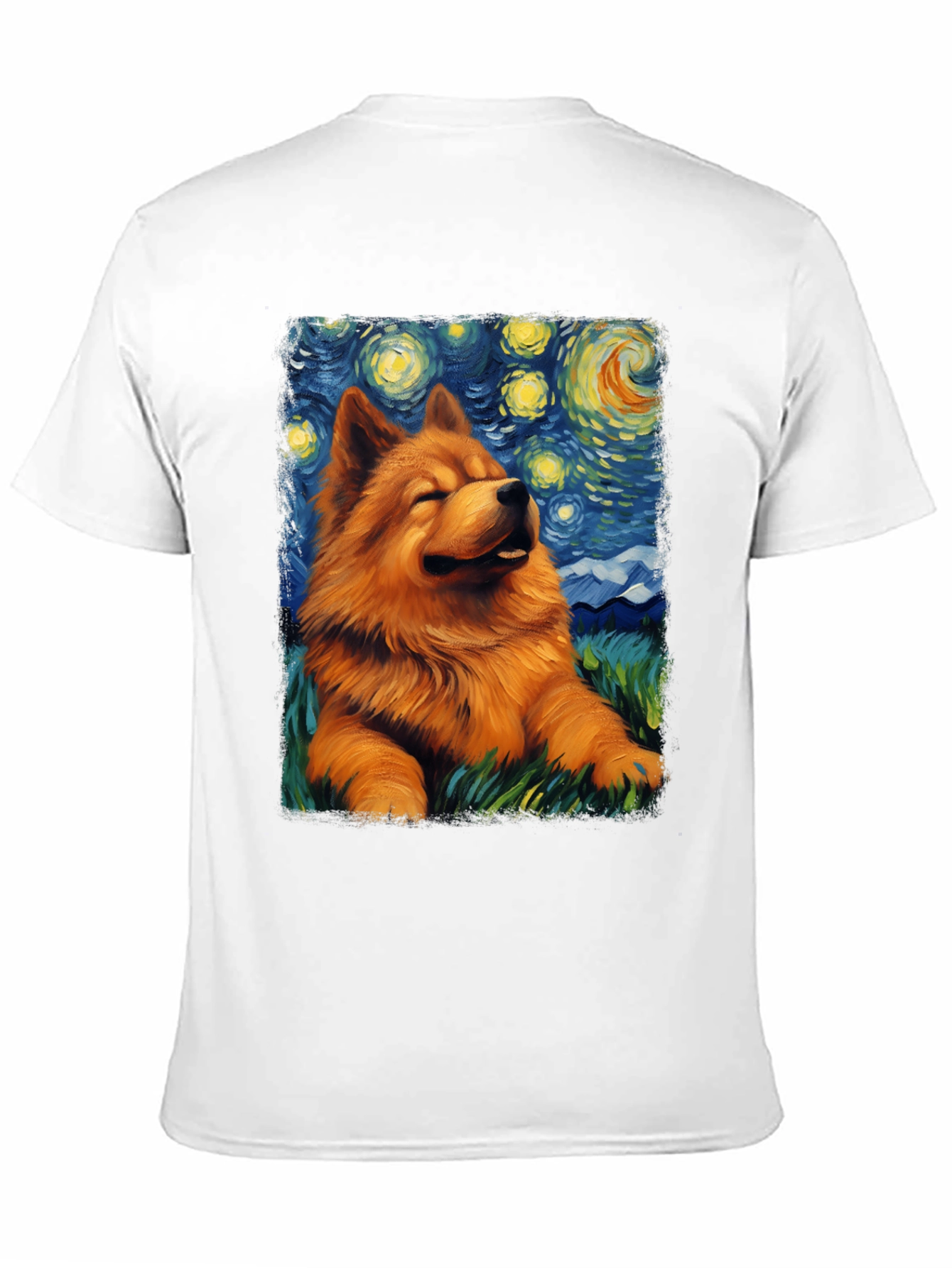 Starry Night Chow Chow T-Shirt - Artistic Dog Tee