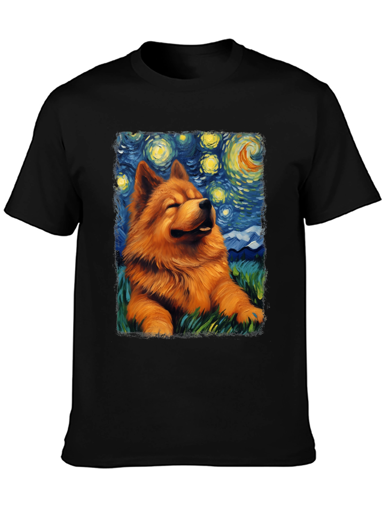 Starry Night Chow Chow T-Shirt - Artistic Dog Tee