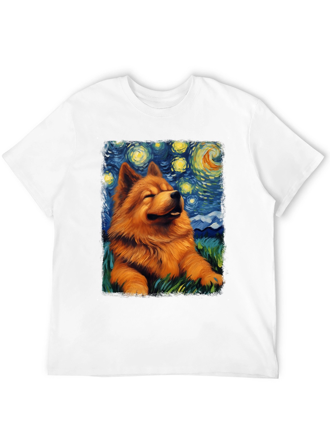 Starry Night Chow Chow T-Shirt - Artistic Dog Tee