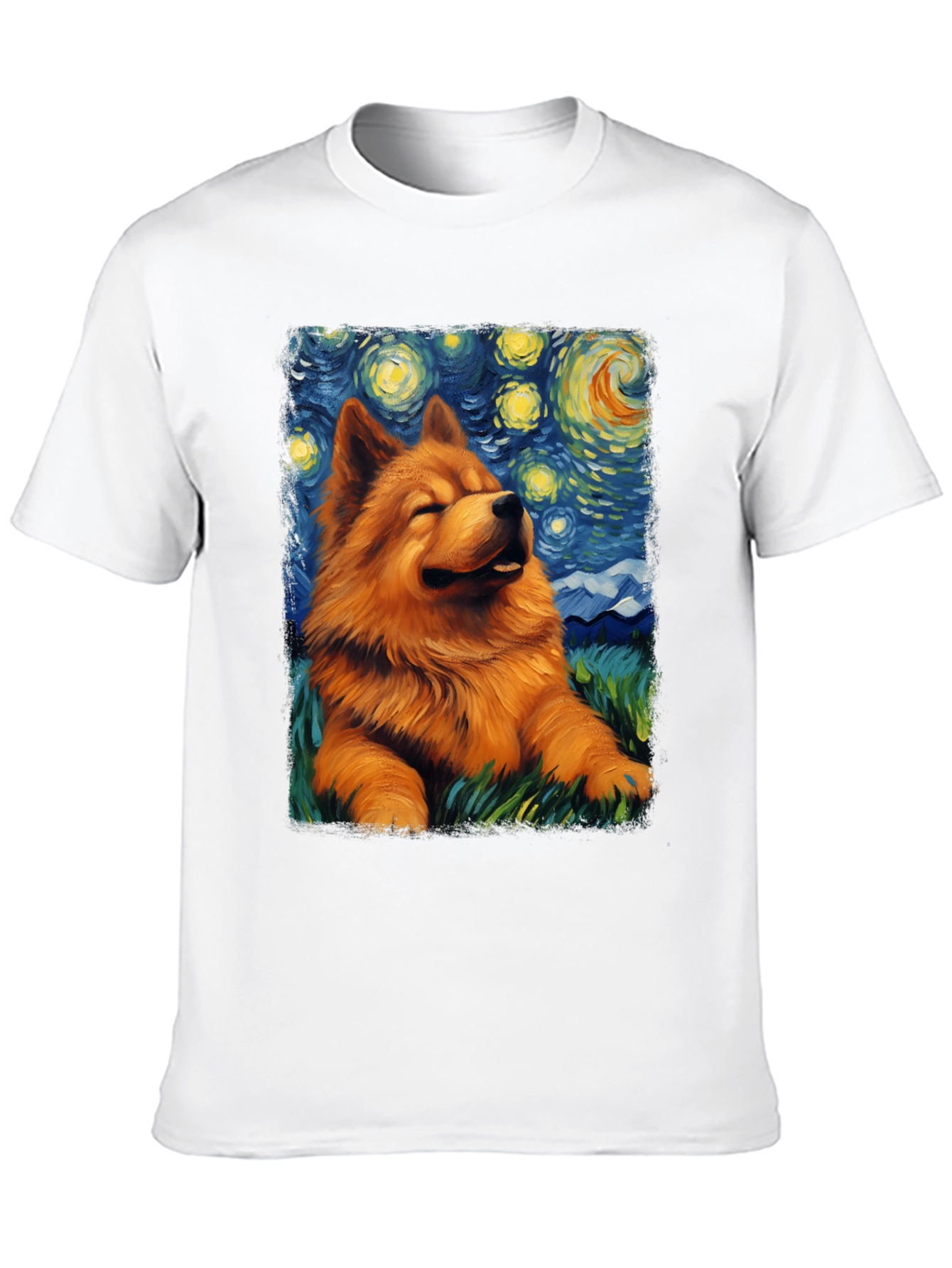 Starry Night Chow Chow T-Shirt - Artistic Dog Tee