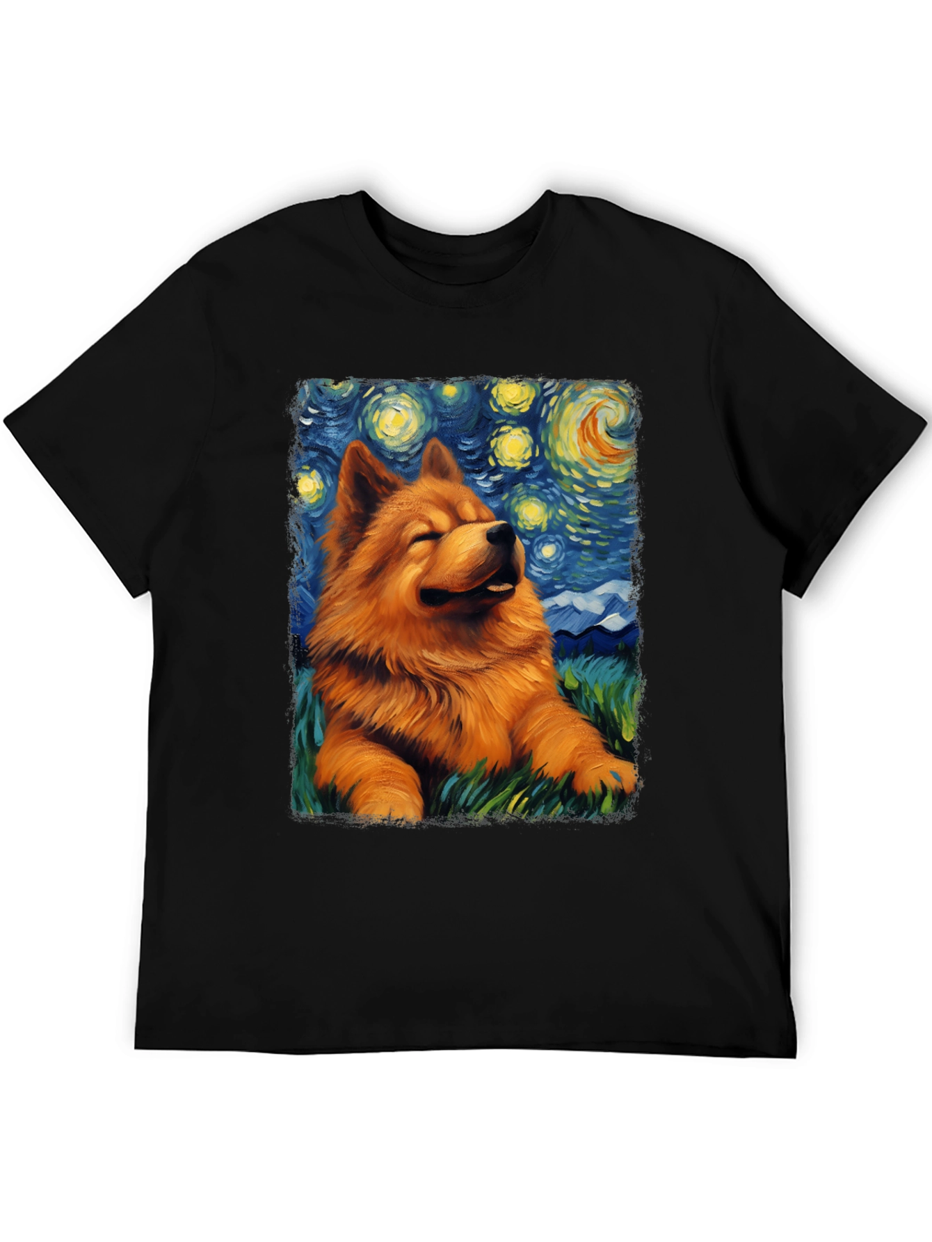 Starry Night Chow Chow T-Shirt - Artistic Dog Tee
